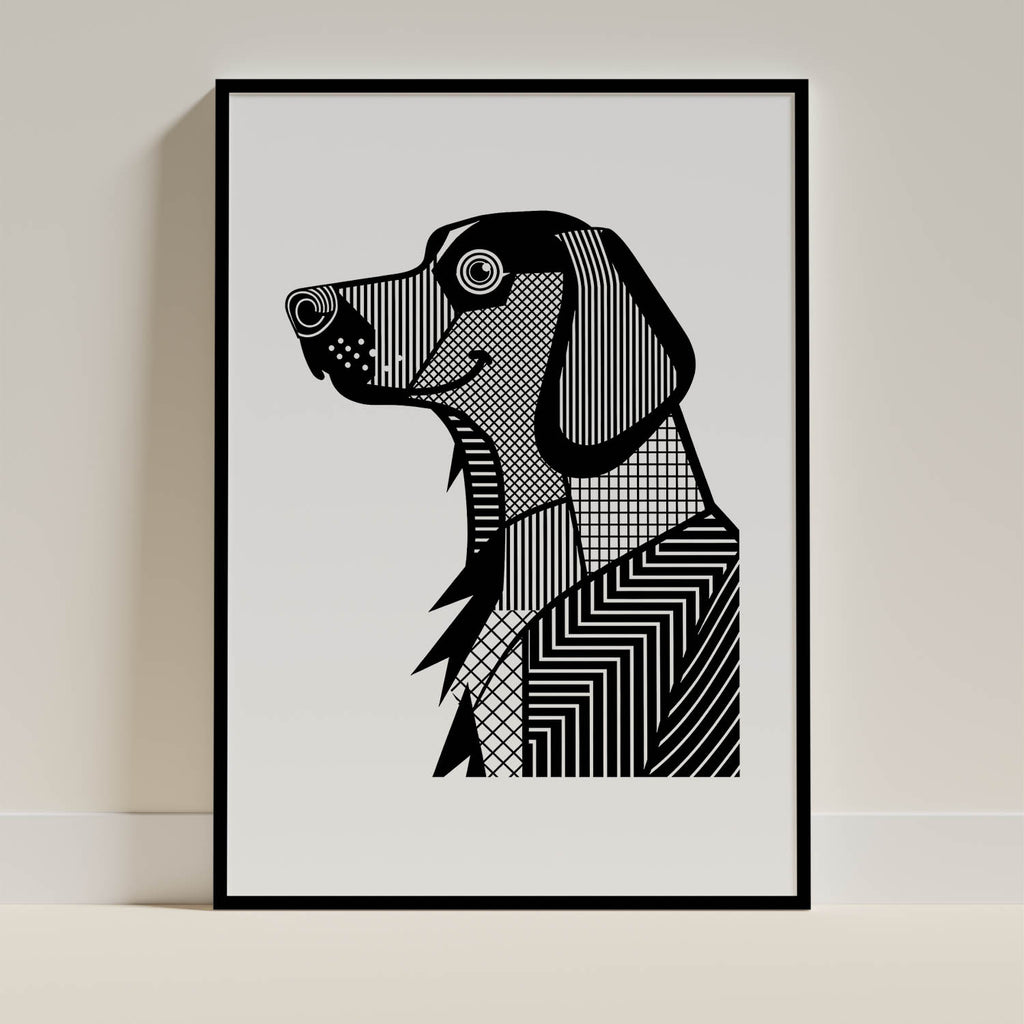 Flat Coated Retriever Geometric Line Art mockup