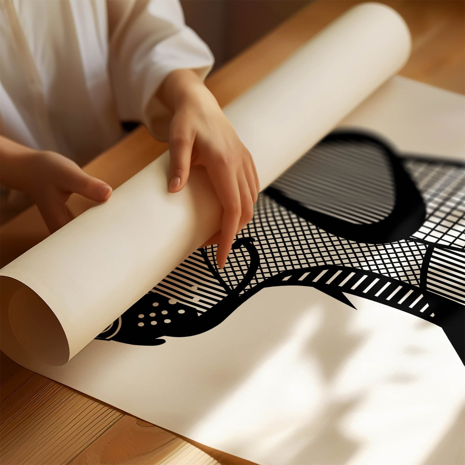 Flat Coated Retriever Geometric Line Art mockup