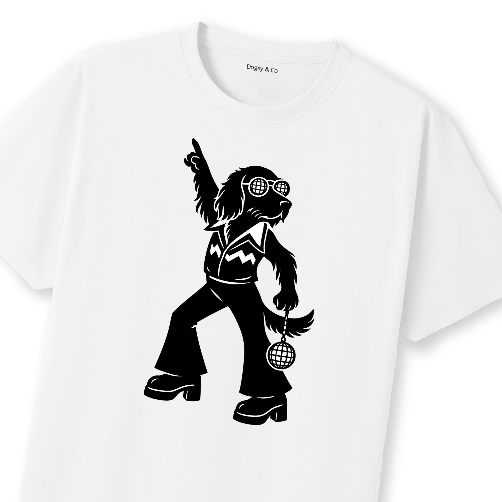 Flat Coated Retrievers Disco Doggo T-Shirt | Dogsy & Co