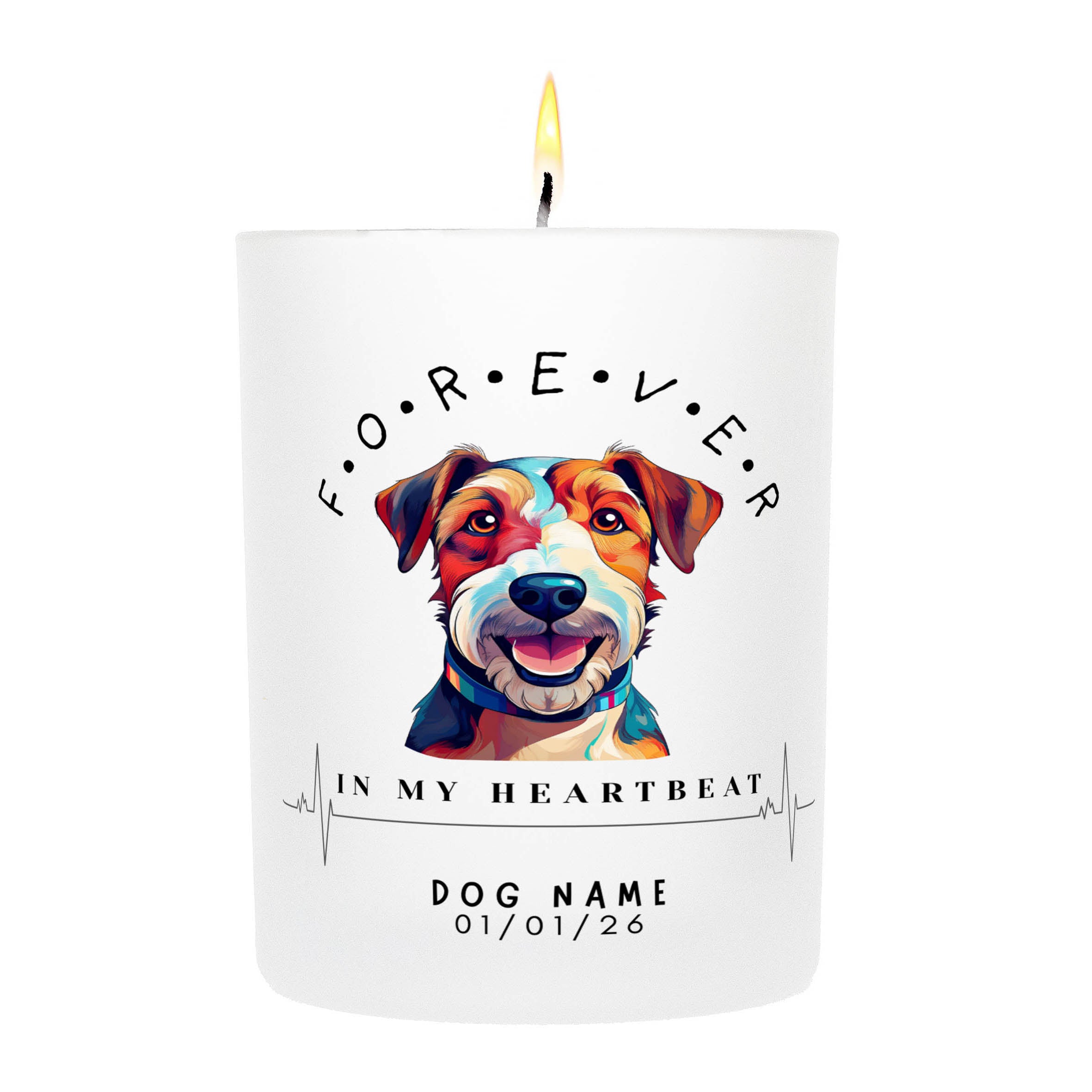Fox Terrier – Forever in My Heartbeat Custom Candle