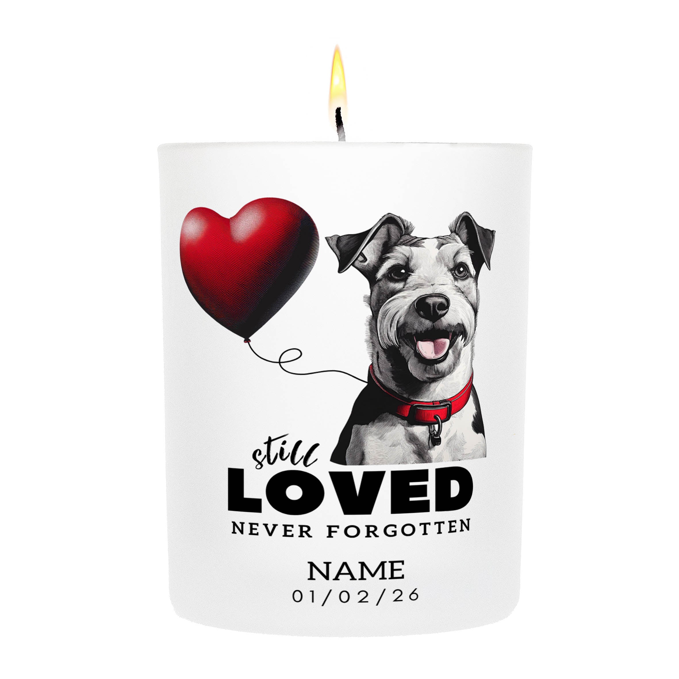 Fox Terrier No Leash No Limits Just Love Custom Candle