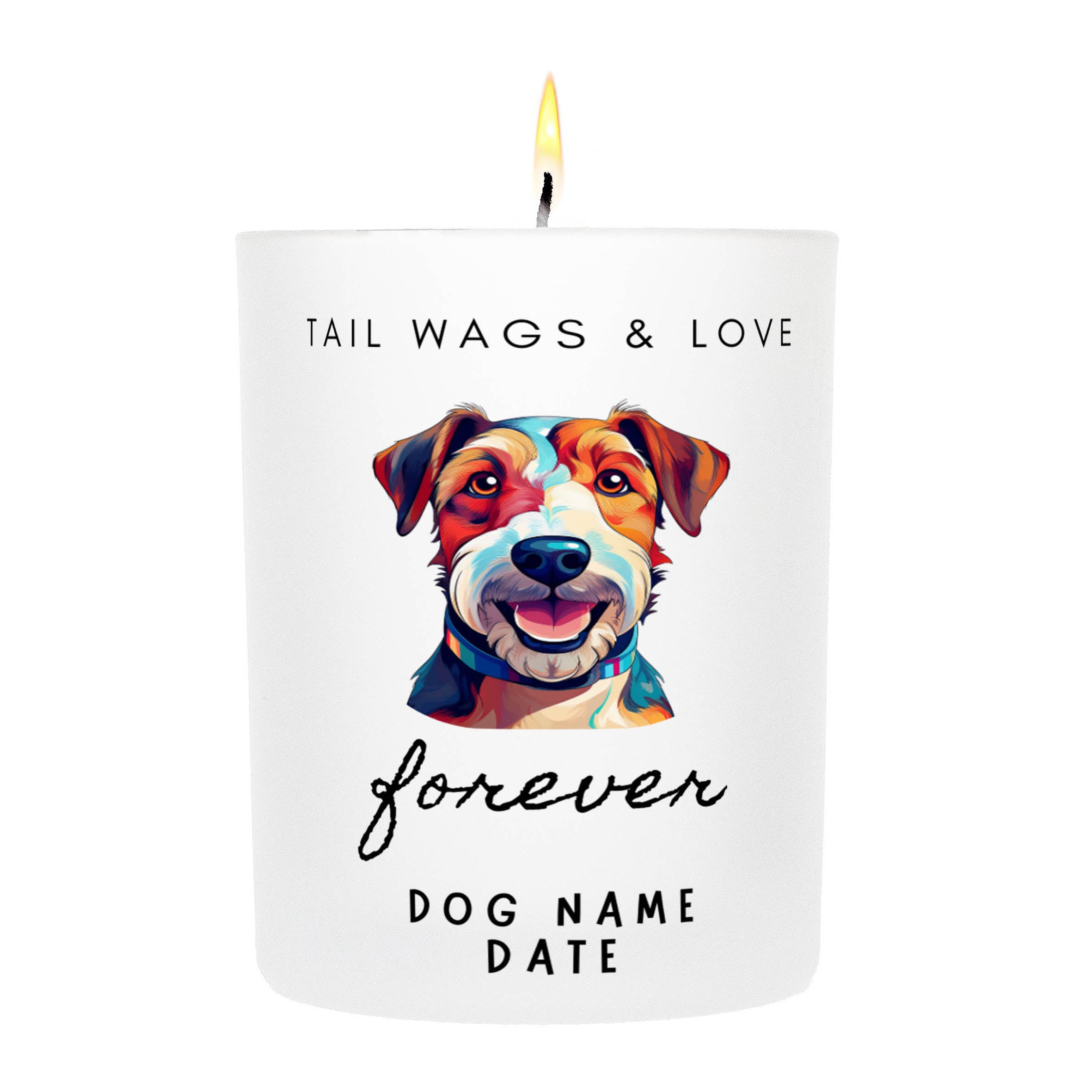 FOX TERRIER   Tail Wags & Love Custom Candle