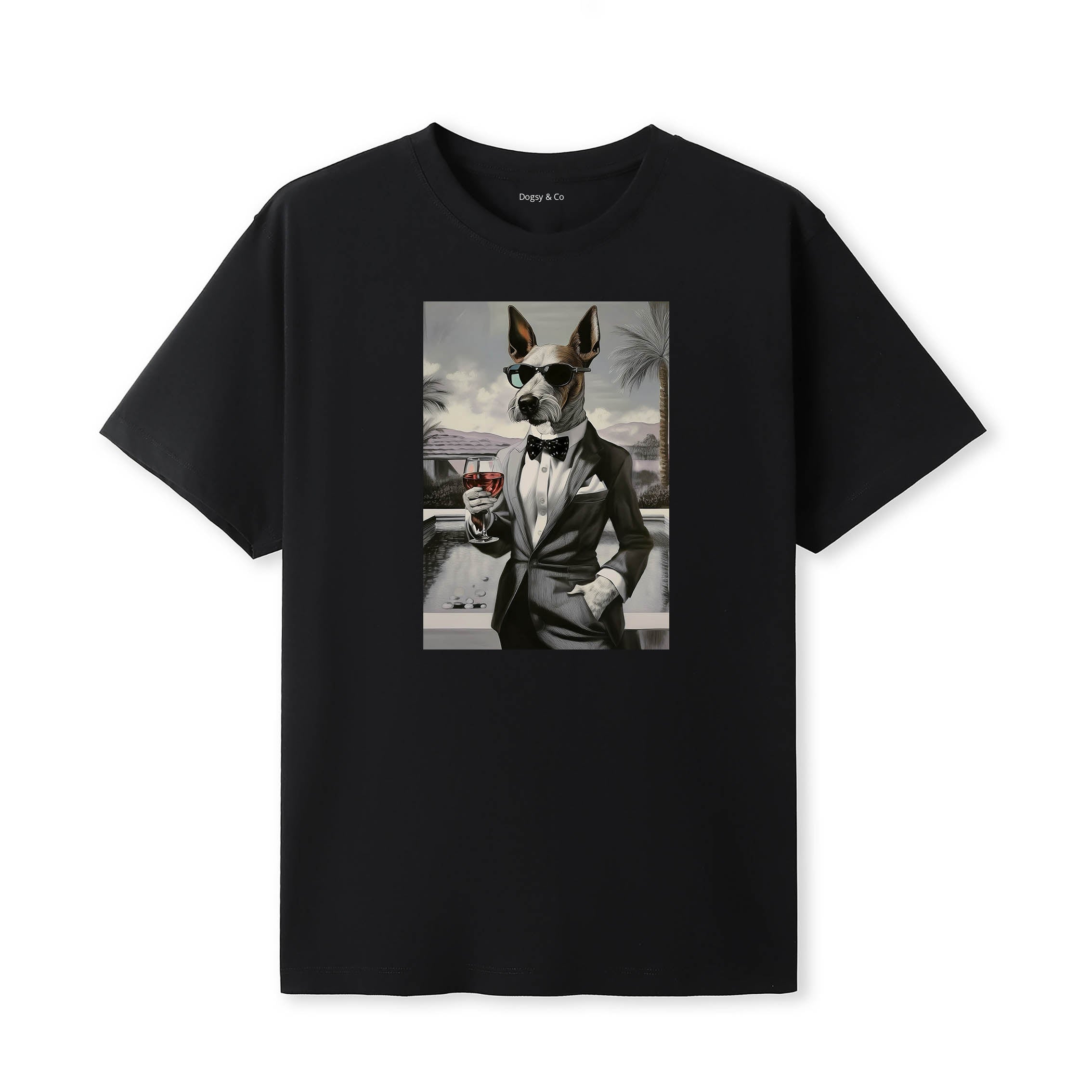 Fox Terrier distinguished gentleman dog t-shirt - black