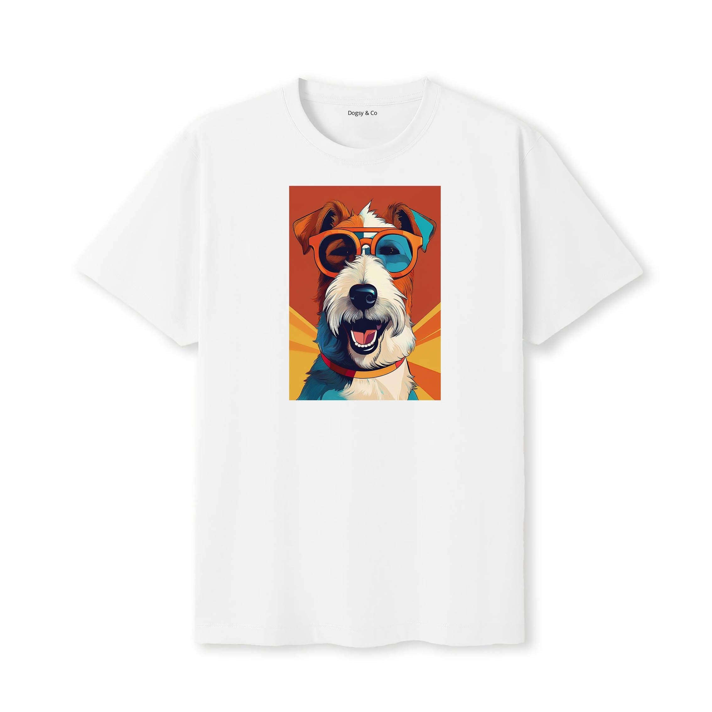 Fox Terrier Sunnies Dog T-Shirt V1 White