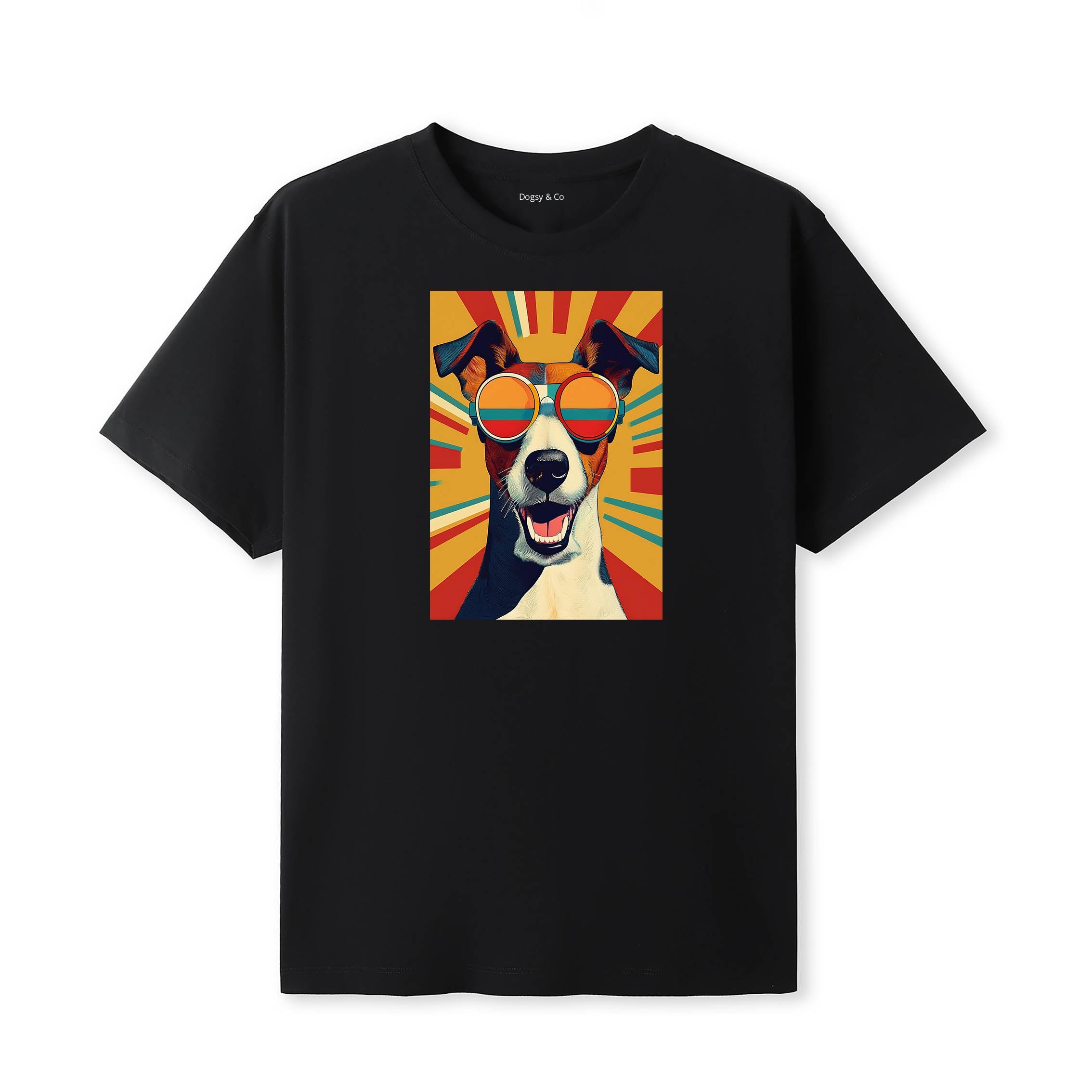 Fox Terrier Sunnies Dog T-Shirt V2 Black