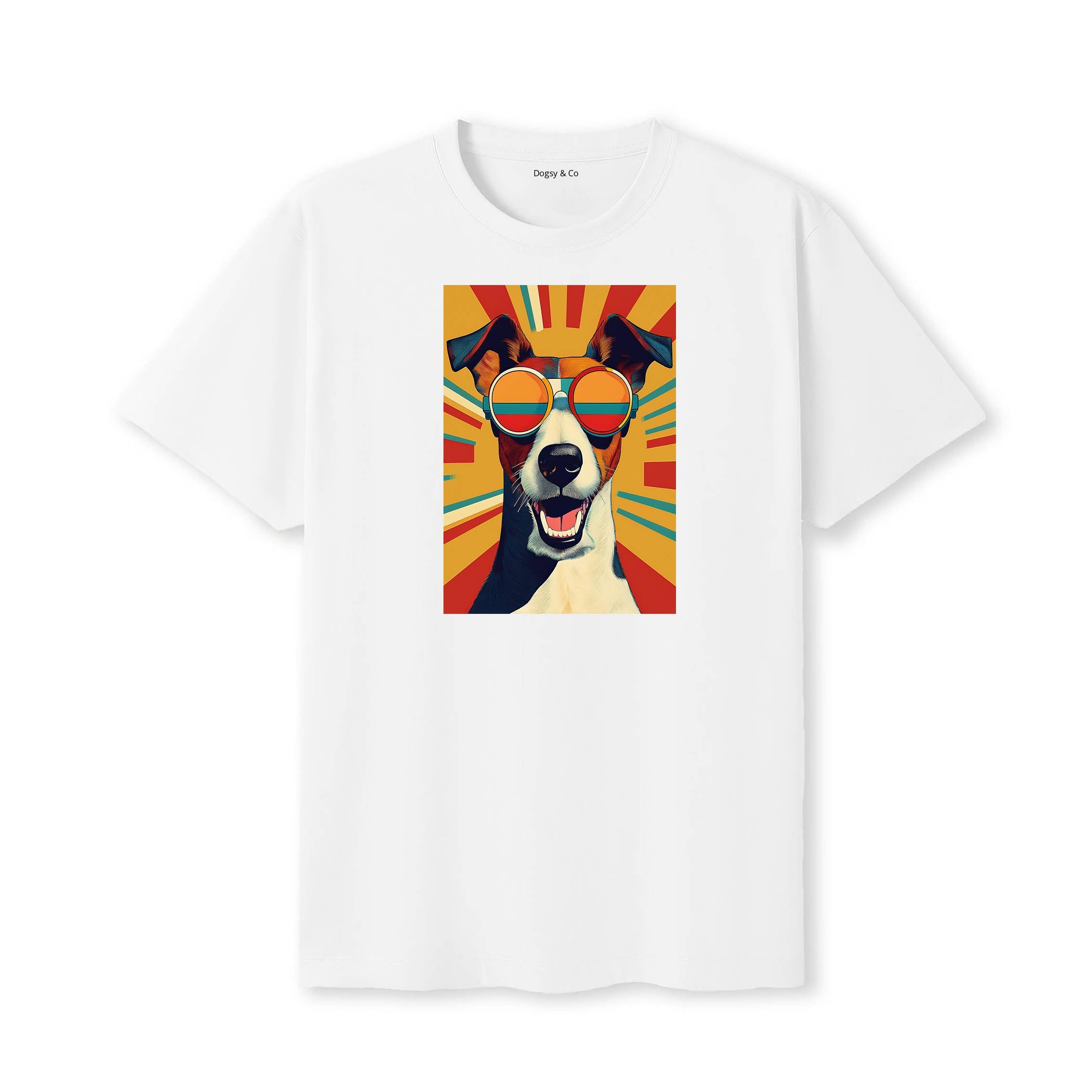 Fox Terrier Sunnies Dog T-Shirt V2 White