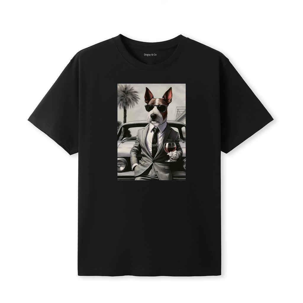 Fox Terrier distinguished gentleman dog t-shirt - black