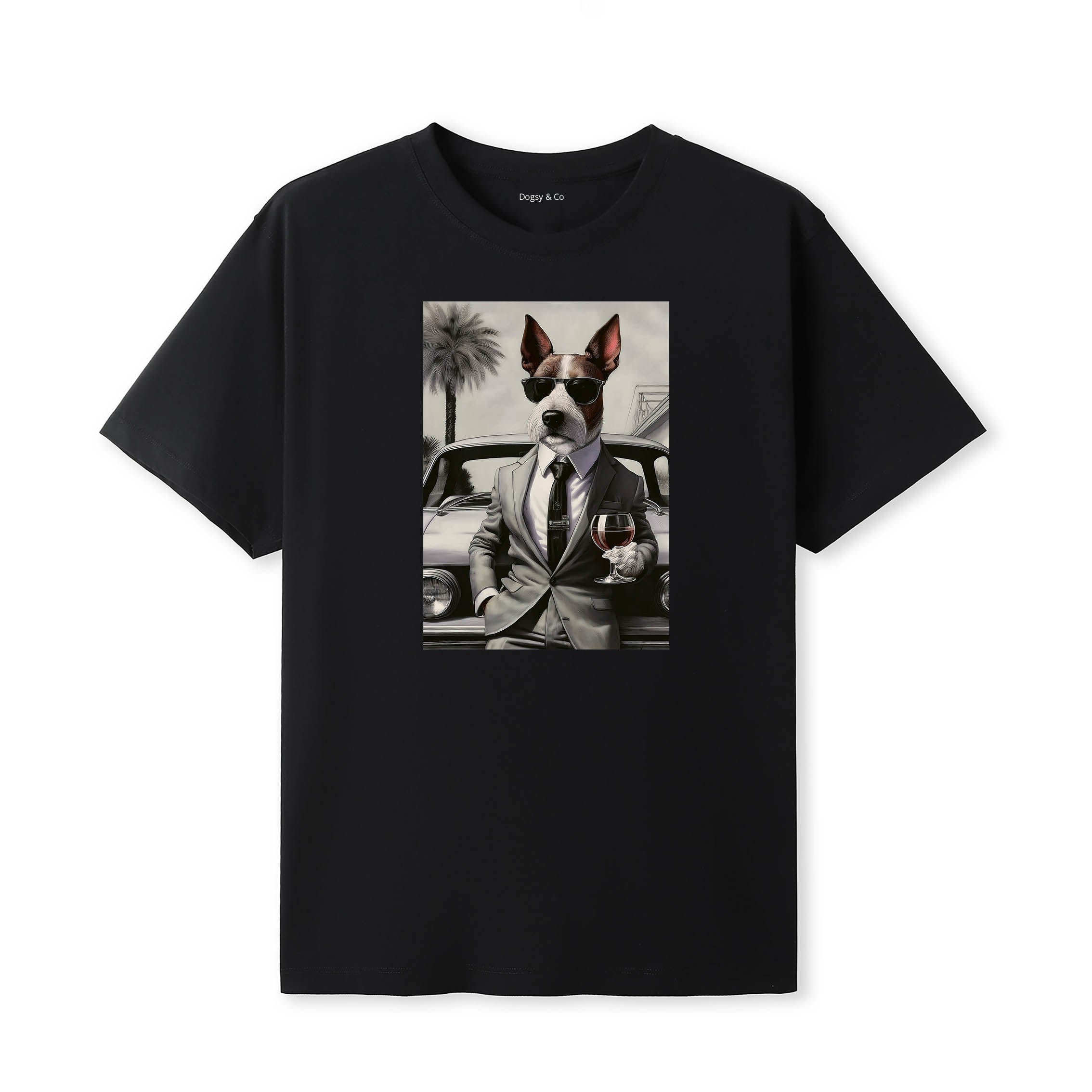 Fox Terrier distinguished gentleman dog t-shirt - black