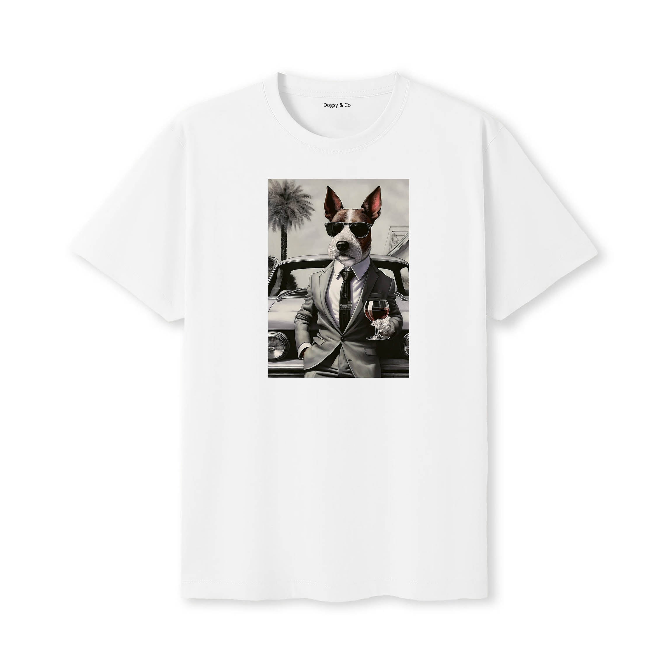 Fox Terrier distinguished gentleman dog t-shirt - white