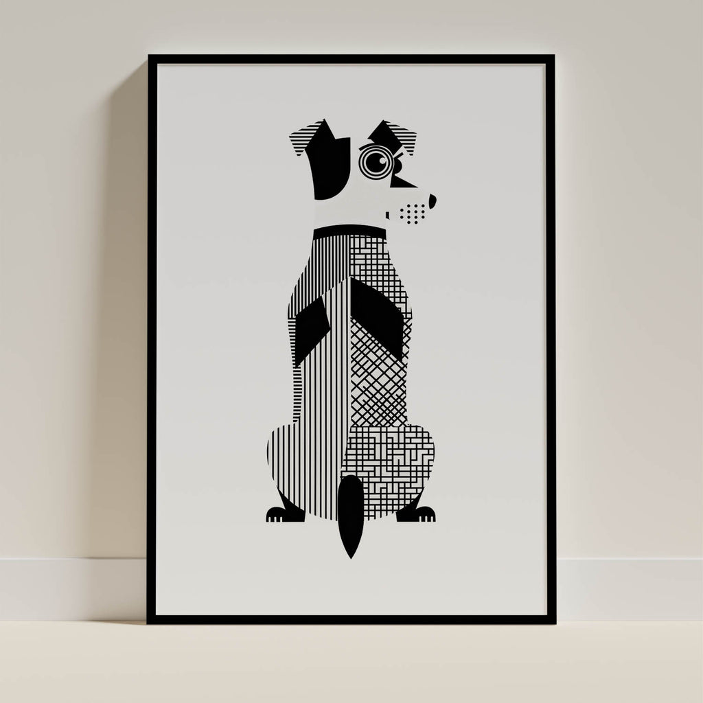 Fox Terrier Geometric Line Art mockup