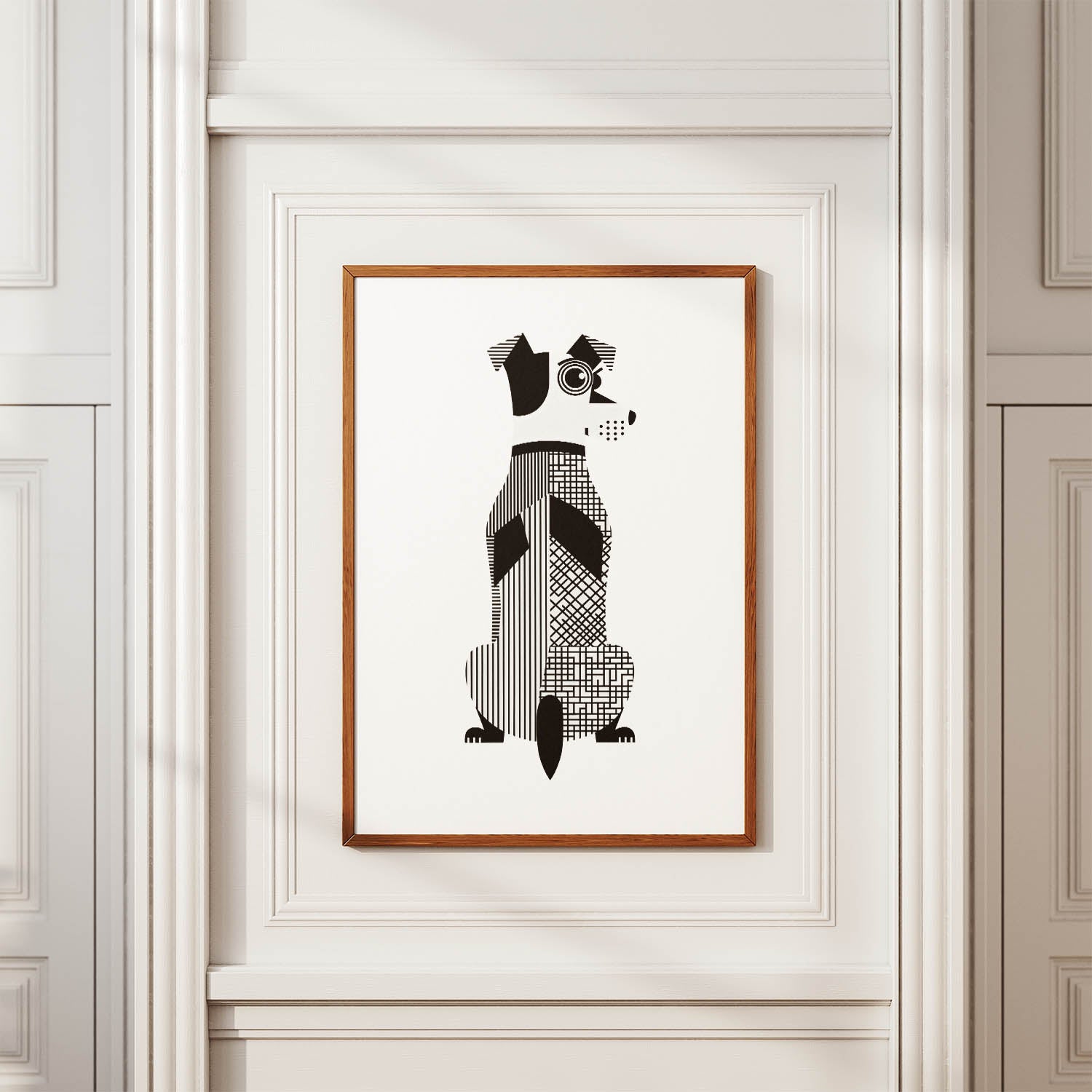 Fox Terrier Geometric Line Art mockup