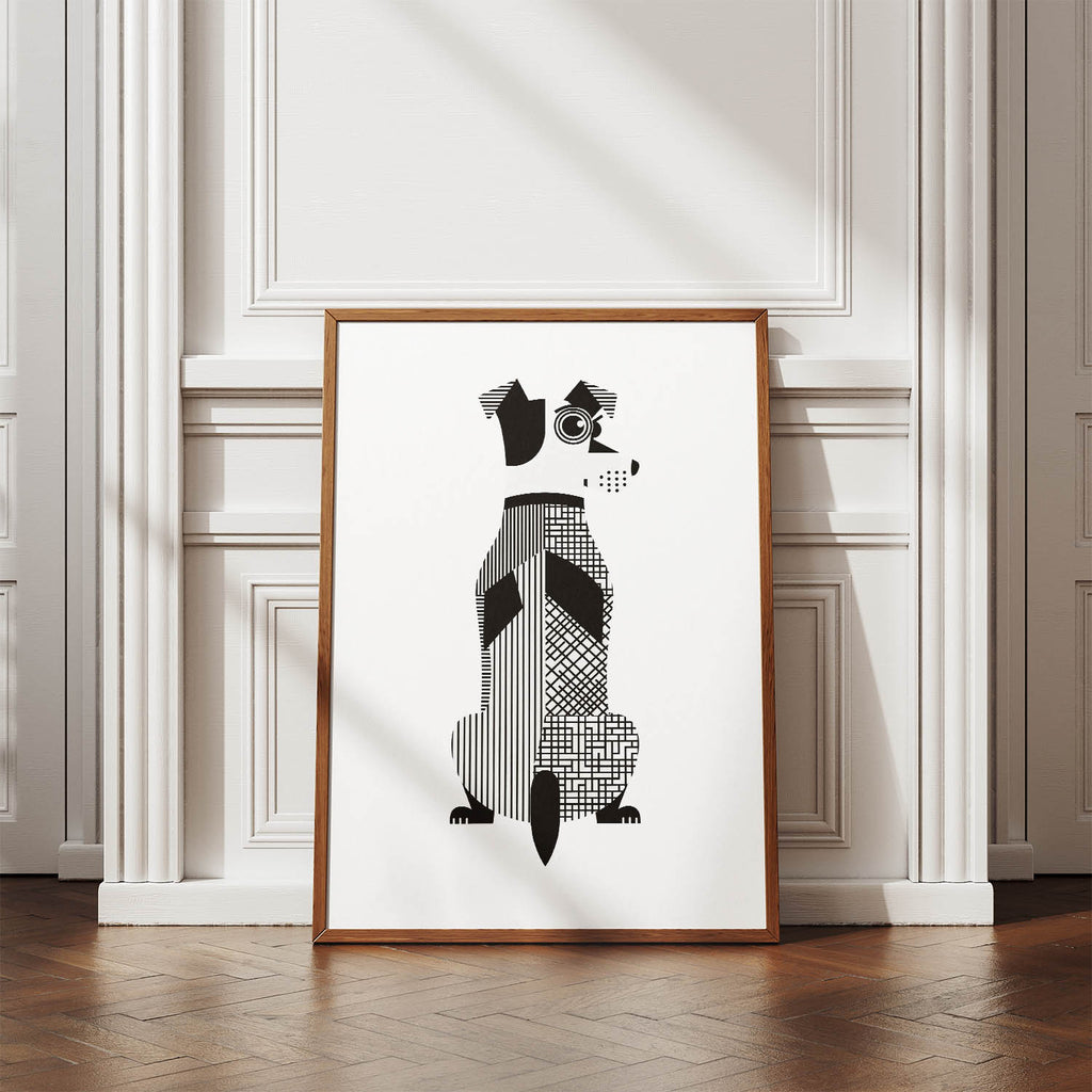 Fox Terrier Geometric Line Art mockup