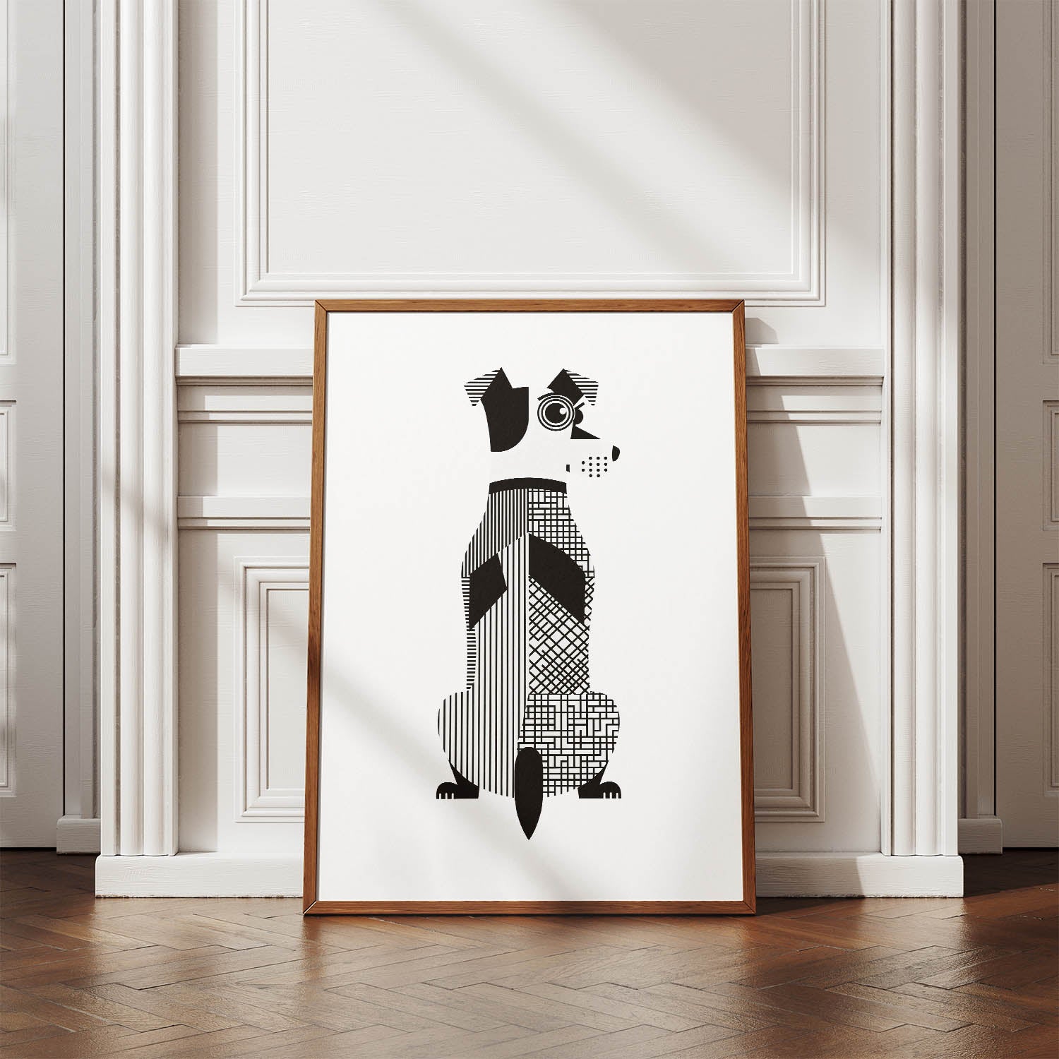 Fox Terrier Geometric Line Art mockup