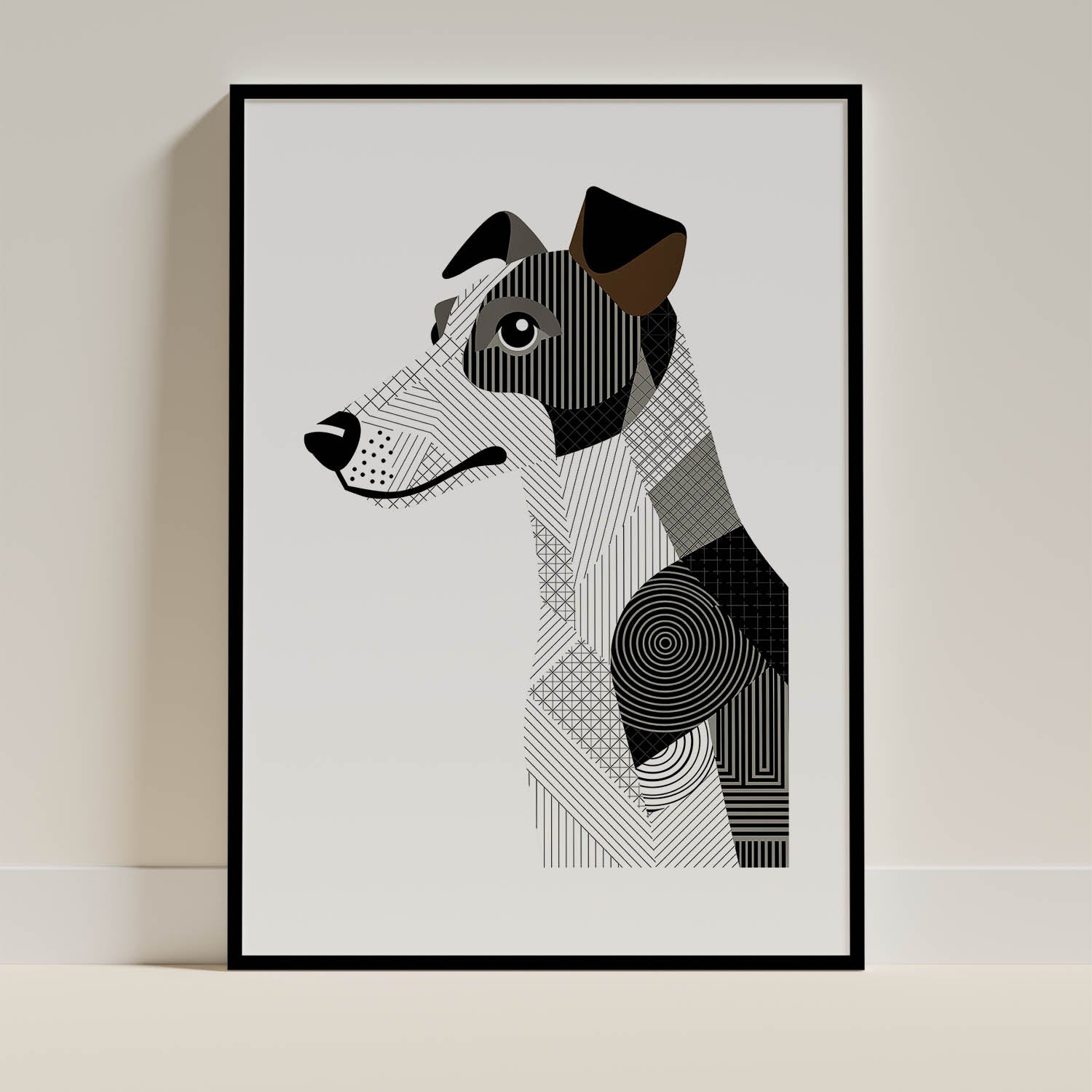 Fox Terrier Geometric Line Art mockup