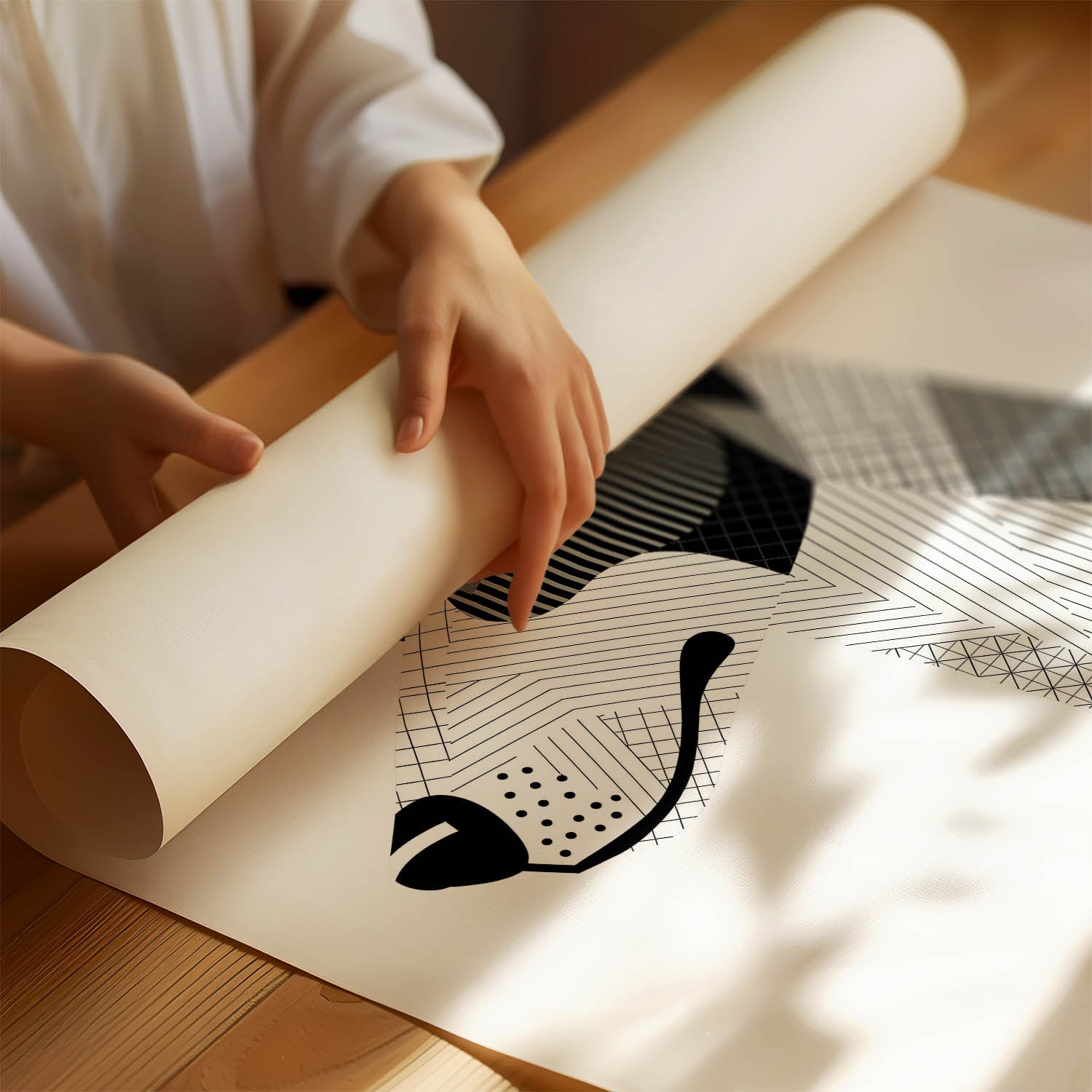 Fox Terrier Geometric Line Art mockup