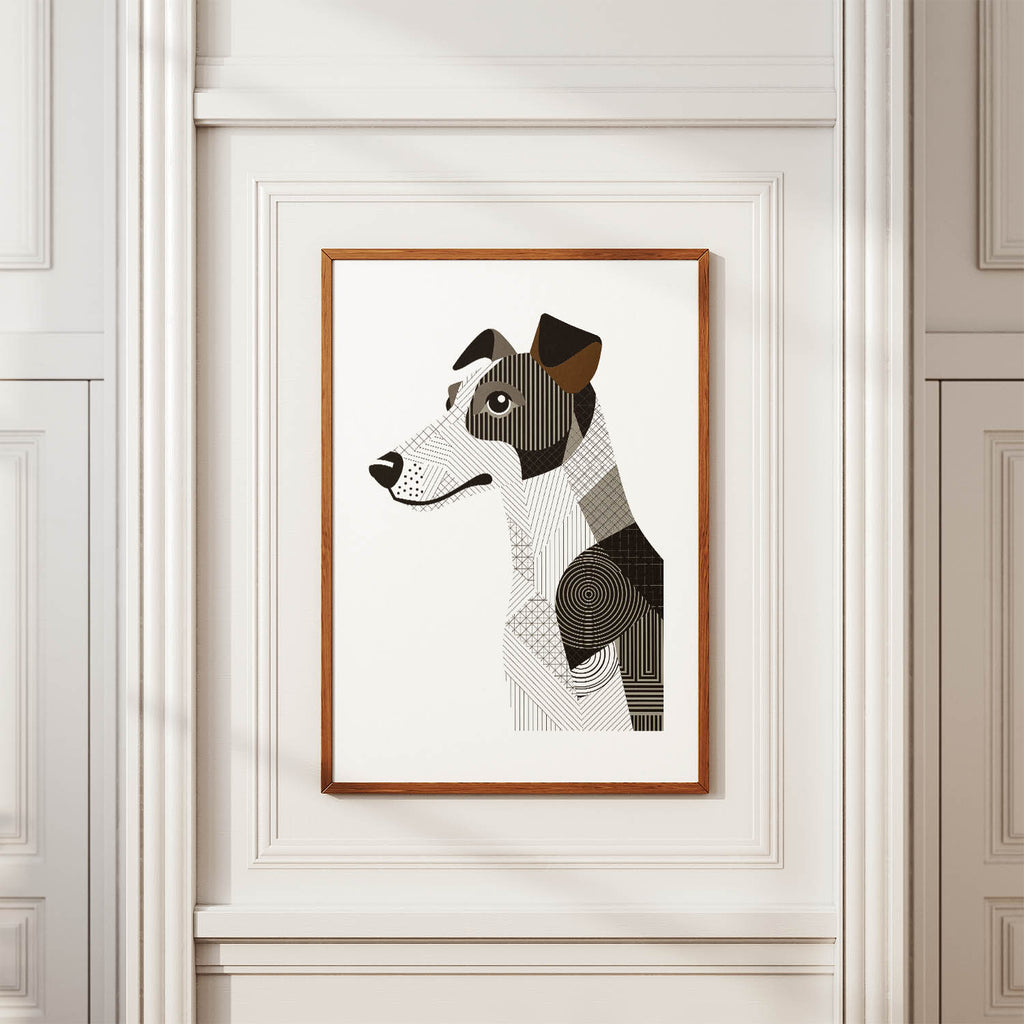 Fox Terrier Geometric Line Art mockup