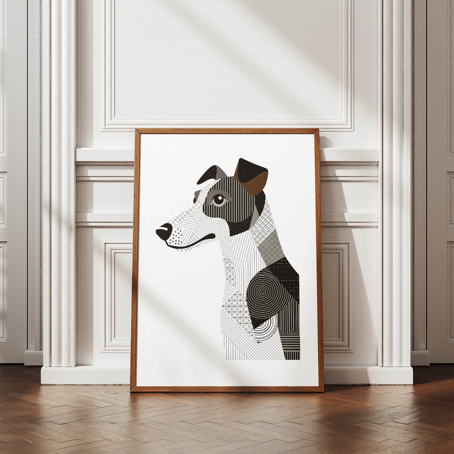 Fox Terrier Geometric Line Art mockup