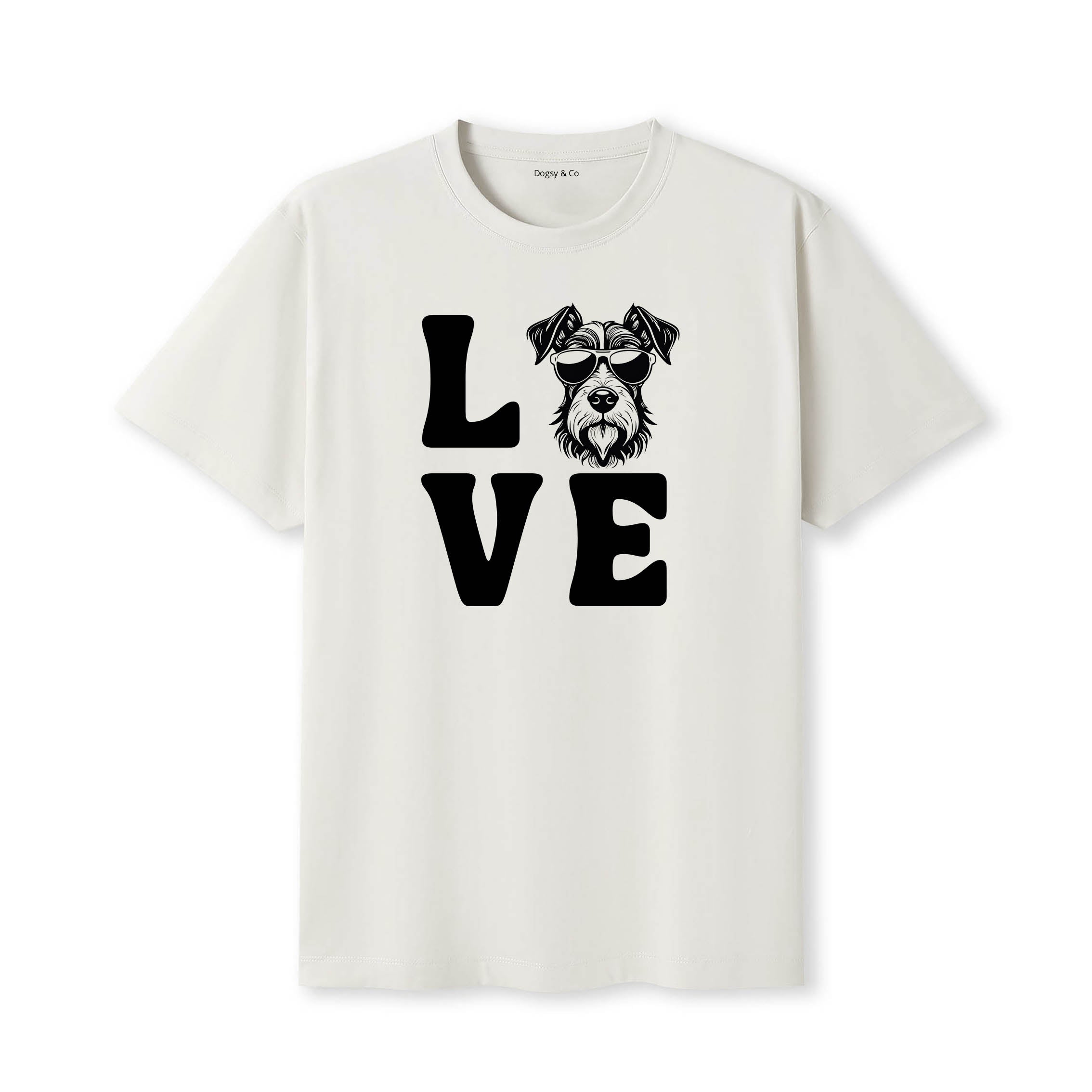 Fox Terrier Long Haired LOVE DOGS Tshirt - Natural