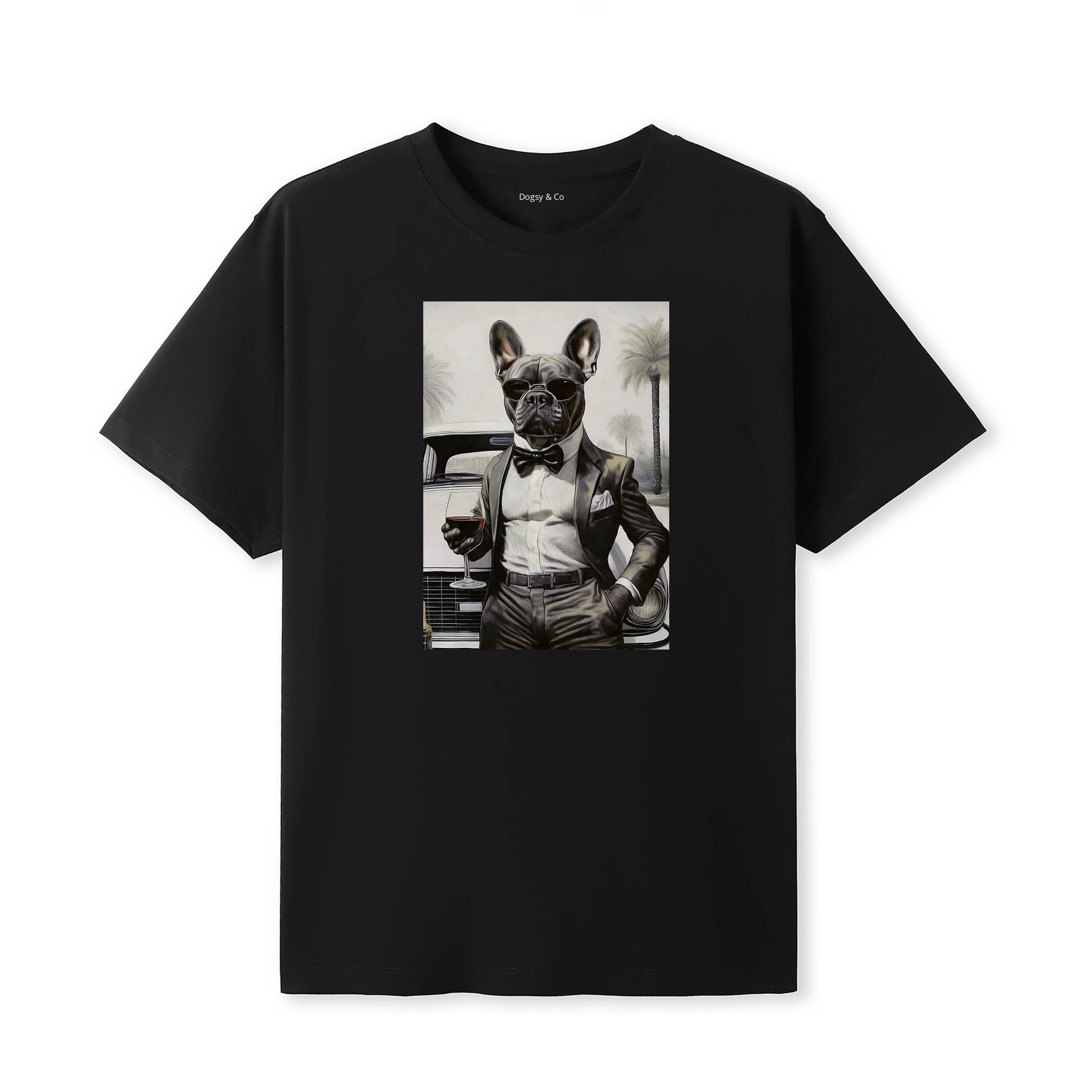 French Bulldog distinguished gentleman dog t-shirt - black