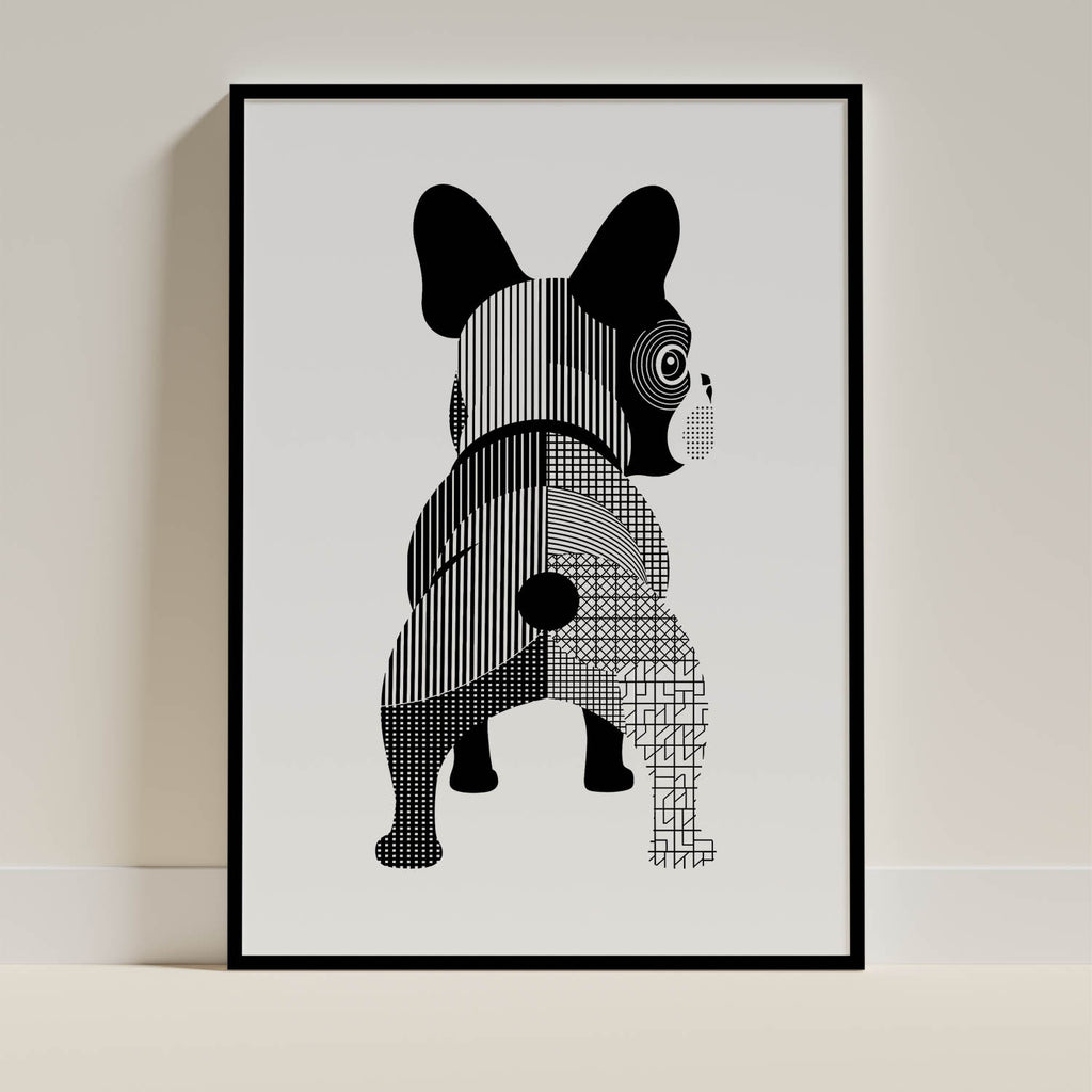 French Bulldog Geometric Line Art mockup