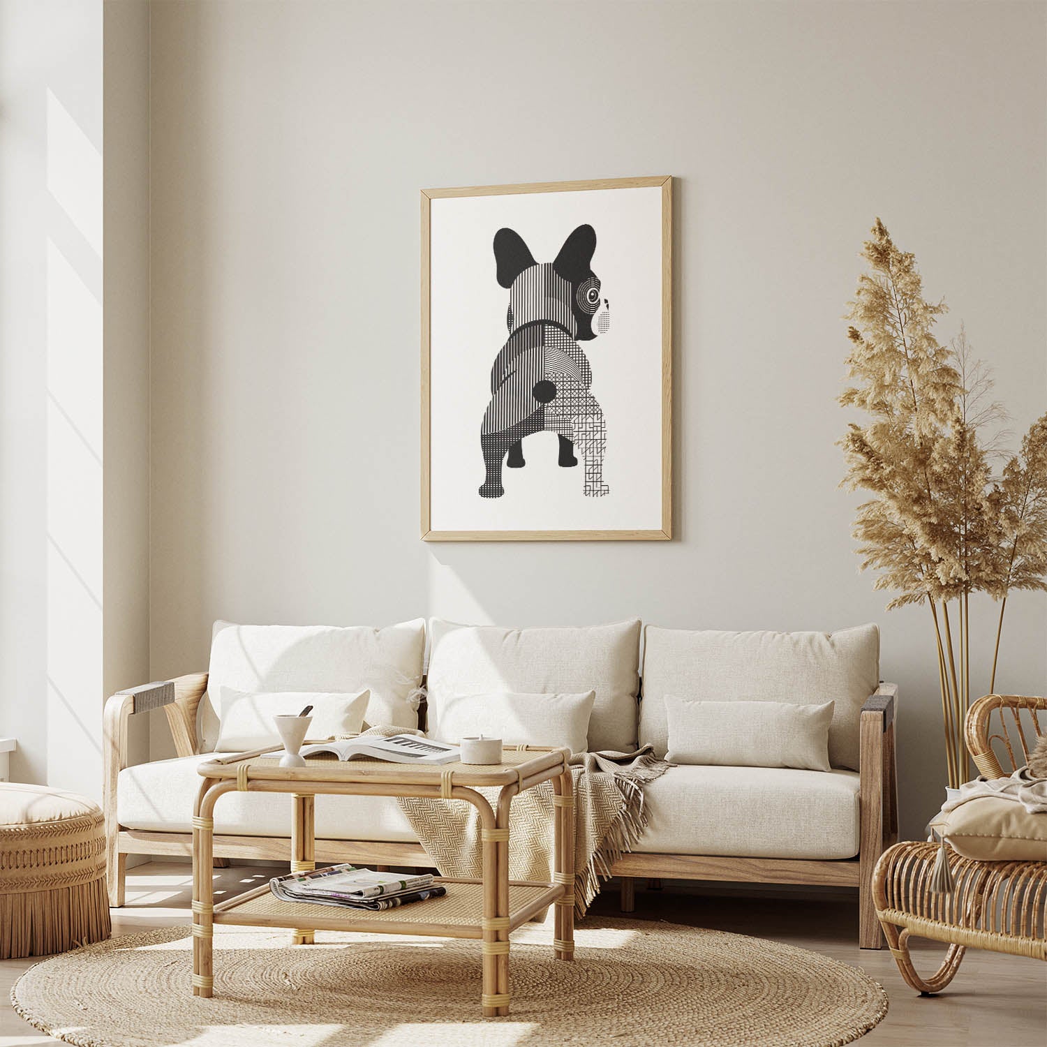French Bulldog Geometric Line Art mockup