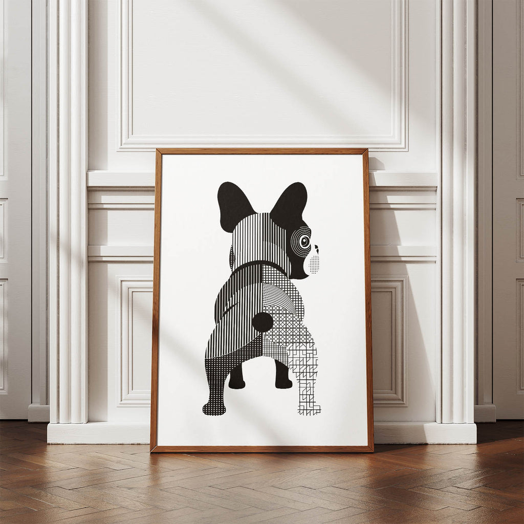 French Bulldog Geometric Line Art mockup