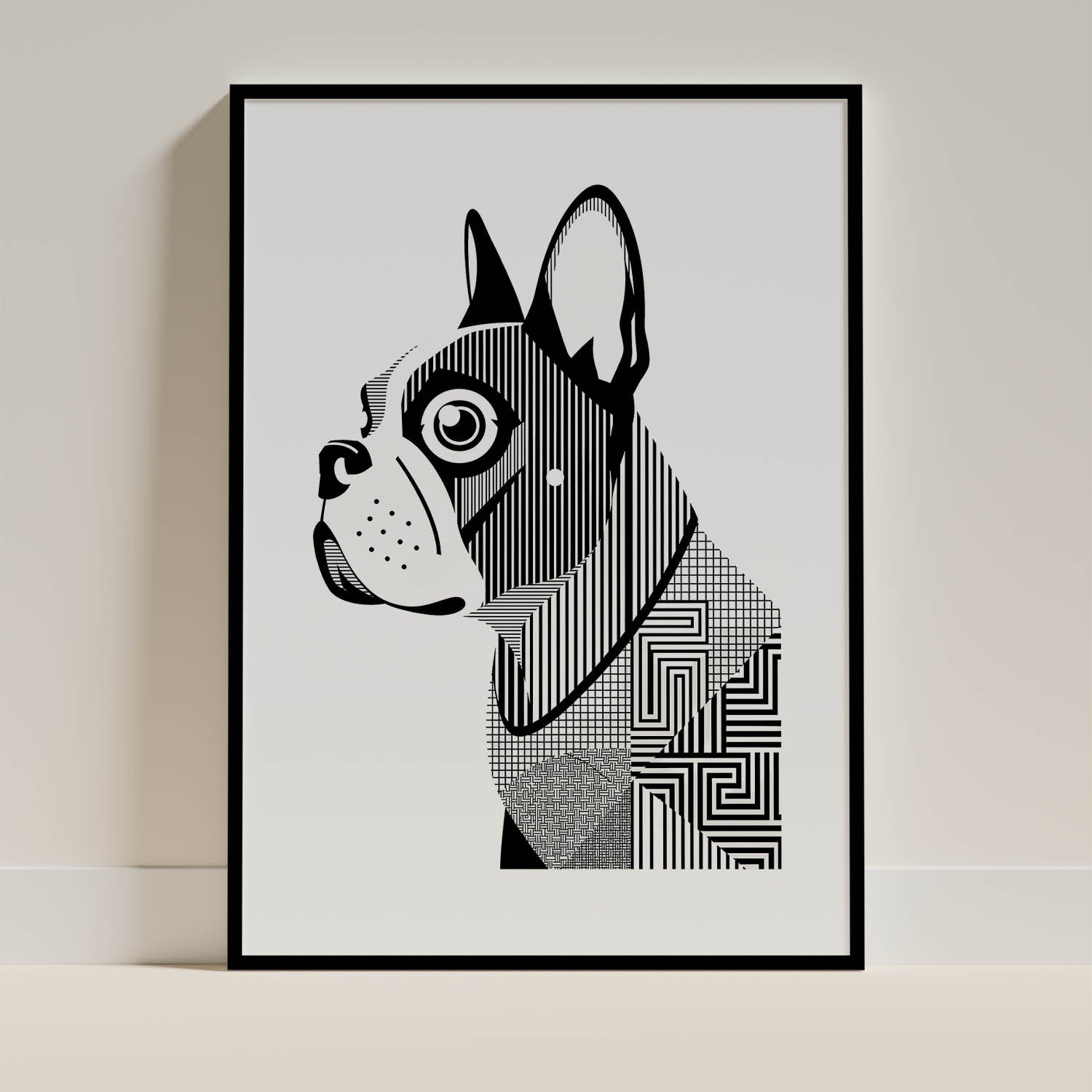French Bulldog Geometric Line Art mockup
