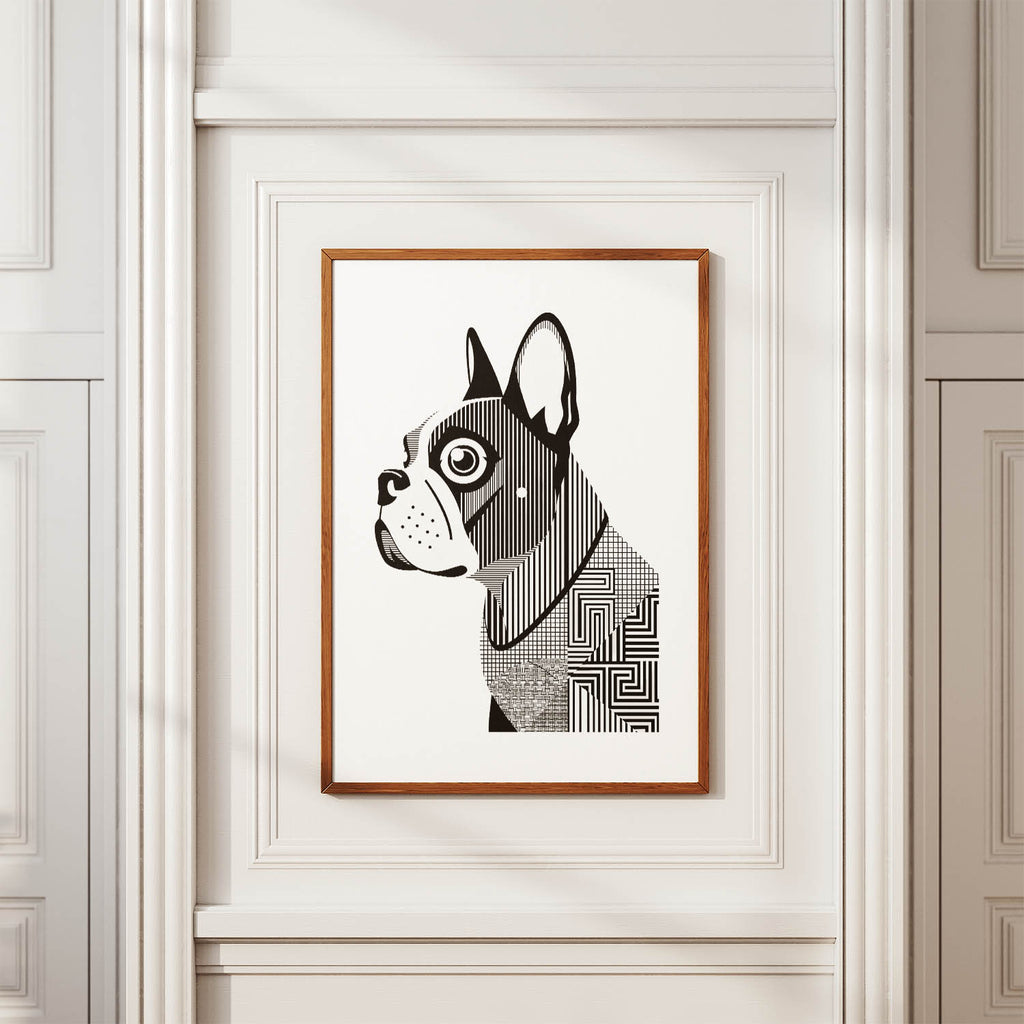 French Bulldog Geometric Line Art mockup