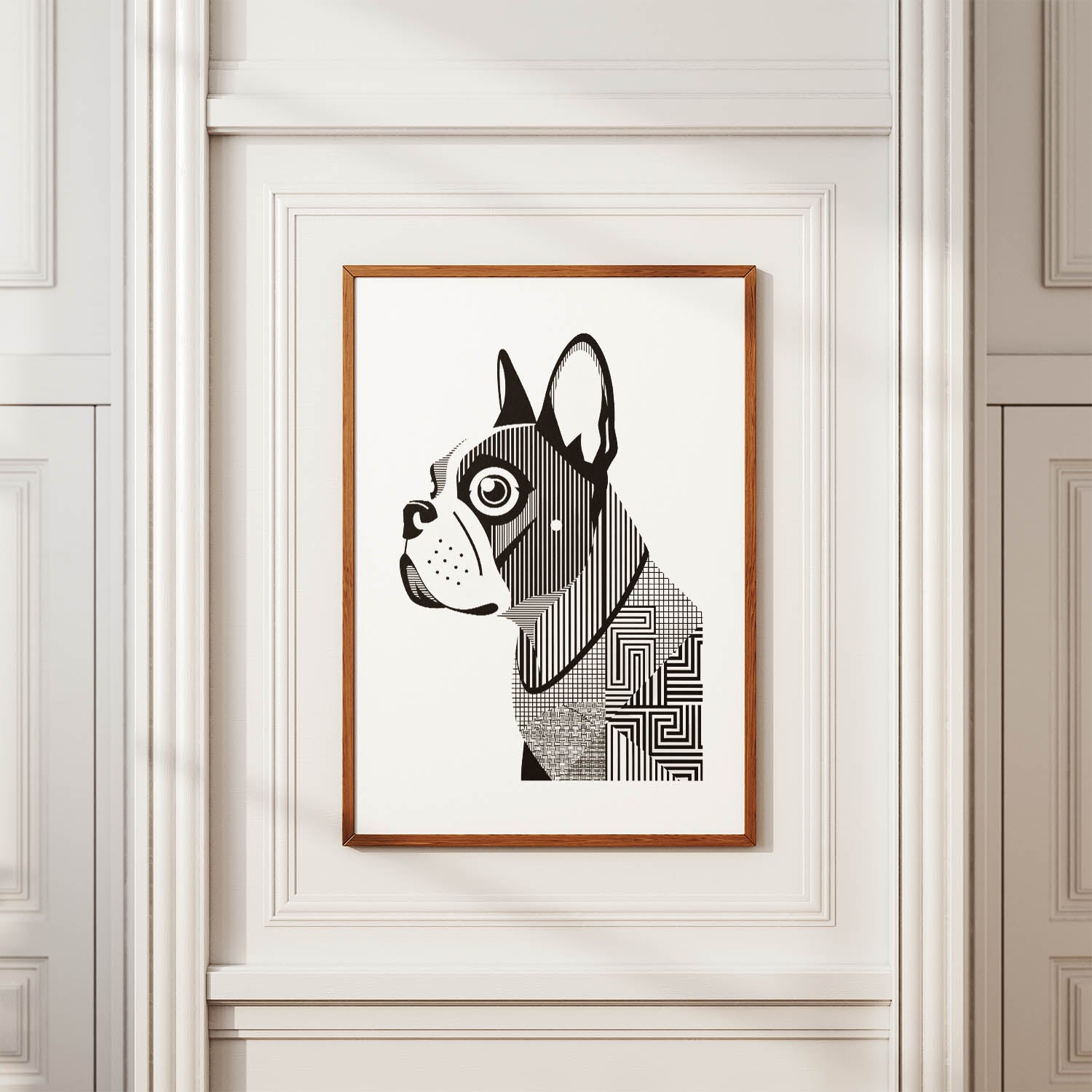 French Bulldog Geometric Line Art mockup