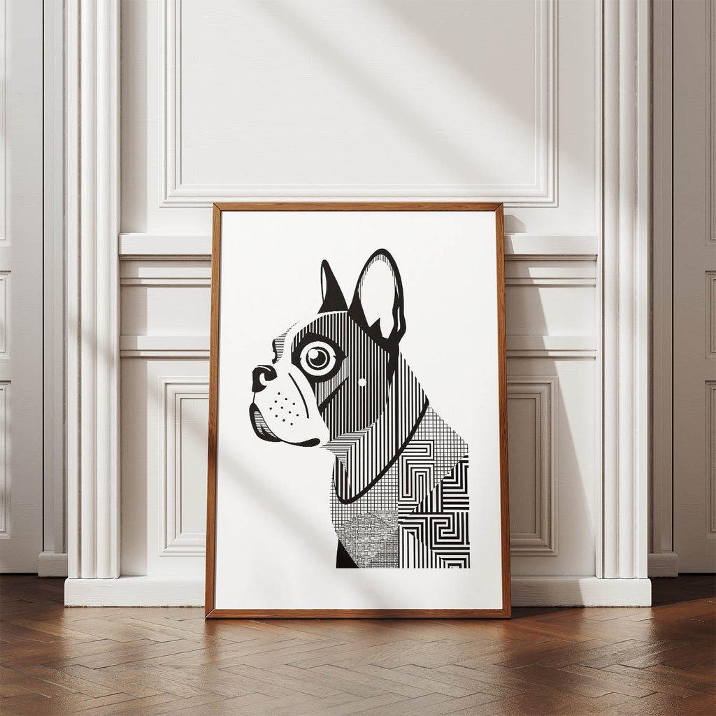 French Bulldog Geometric Line Art mockup