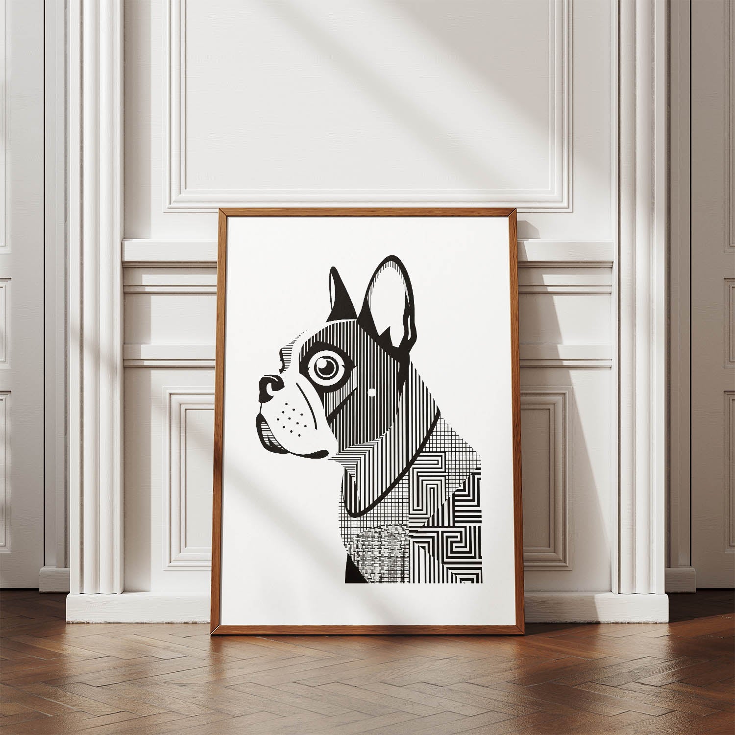 French Bulldog Geometric Line Art mockup