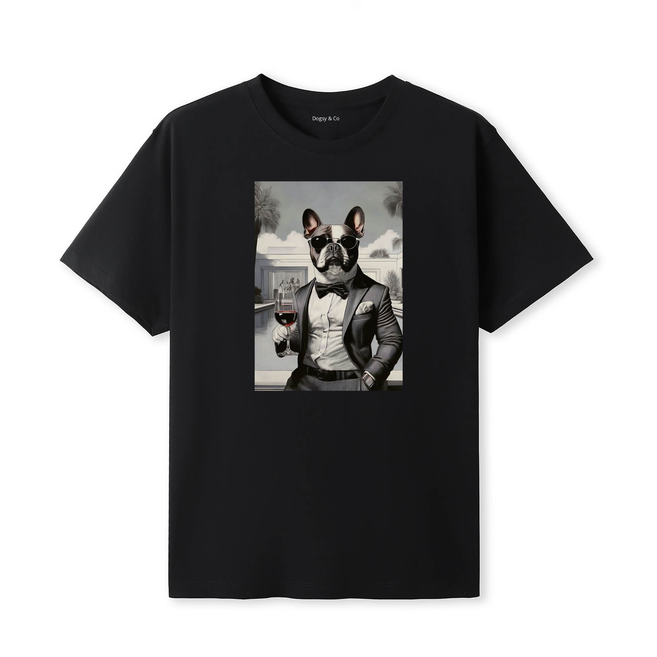 French Bulldog distinguished gentleman dog t-shirt - black