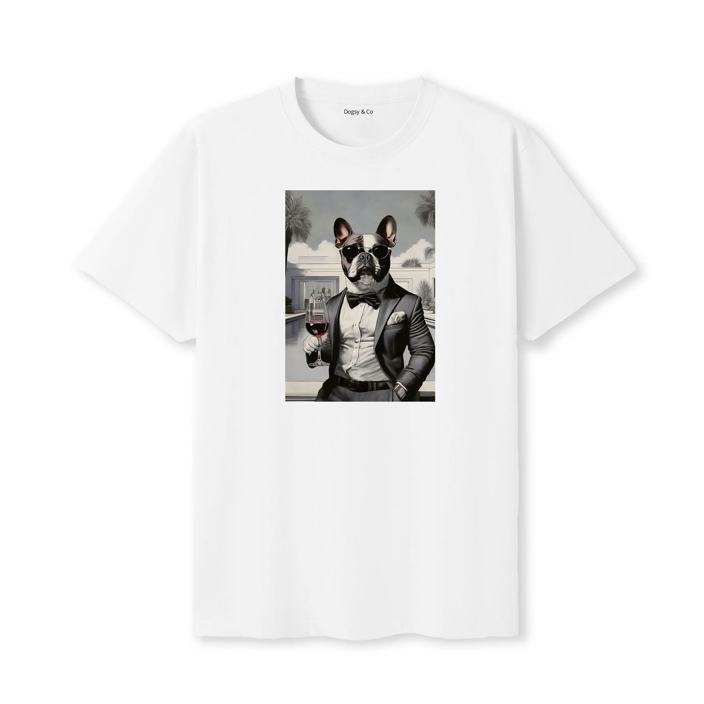 French Bulldog distinguished gentleman dog t-shirt - white