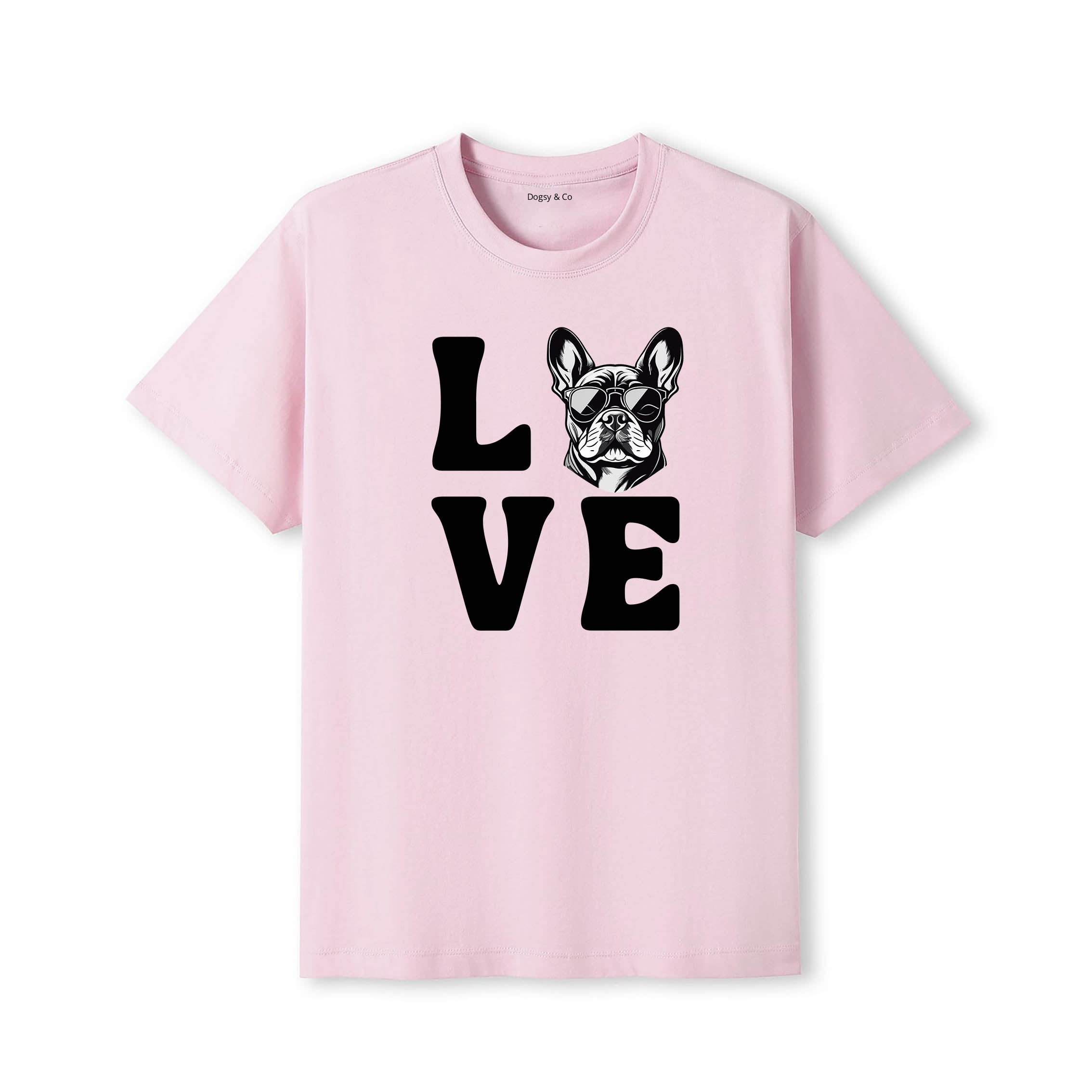 French Bulldog LOVE DOGS Tshirt - Pink