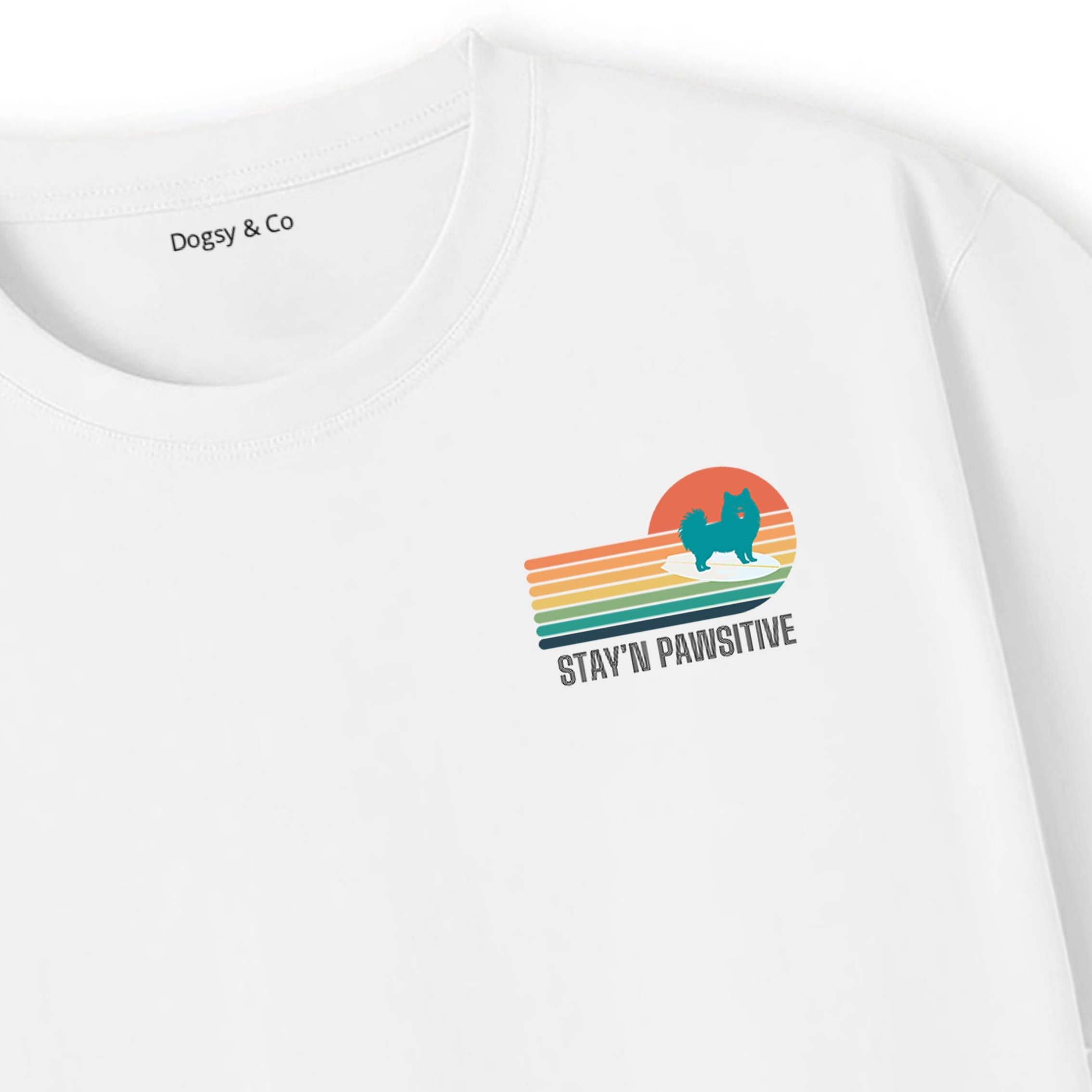 German Spitz Stay'n Pawsitive Retro Surfer Dog T-Shirt | Dogsy & Co