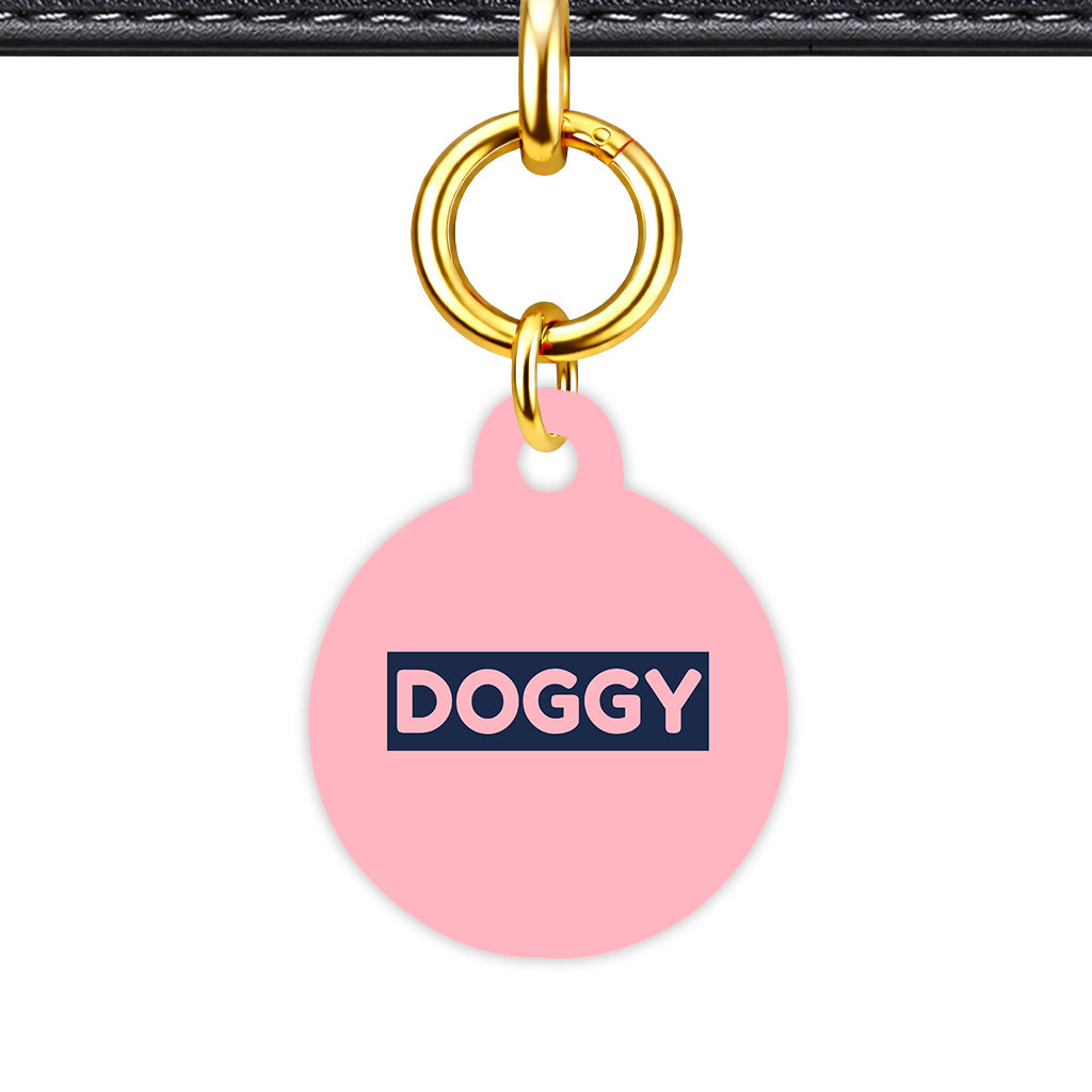 Blush & Navy Classic Pet ID Tag (Dog Tag & Cat Tag) - Image 3 | Dogsy & Co