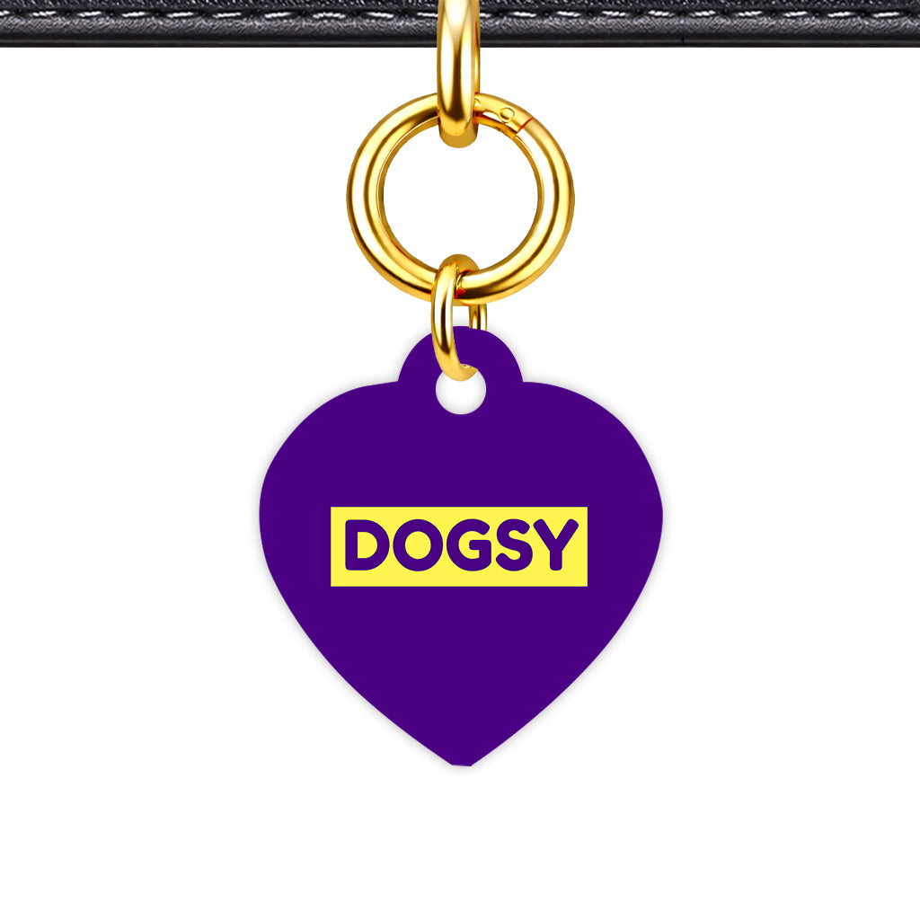 Indigo & Lemon Classic Pet ID Tag - Gold Heart