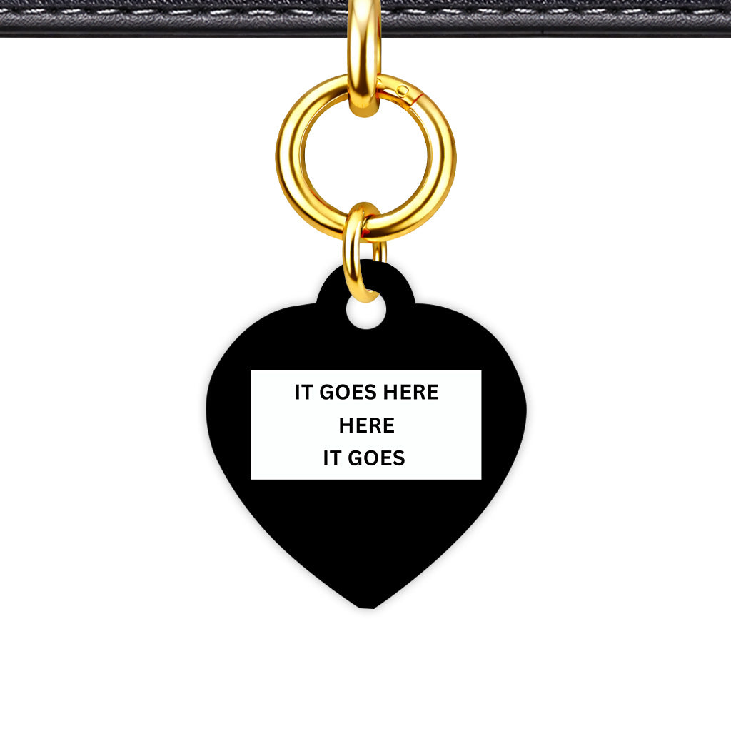 Patterns Dog Tag Gold Classic Vol 4 | 5 Designs | Heart Bone Circle | Pet ID Tag - Heart Back - Gold