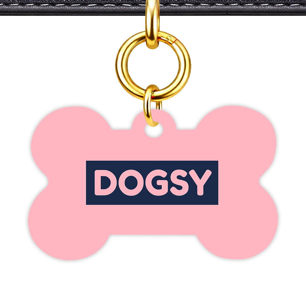 Blush & Navy Classic Pet ID Tag (Dog Tag & Cat Tag) - Image 2 | Dogsy & Co