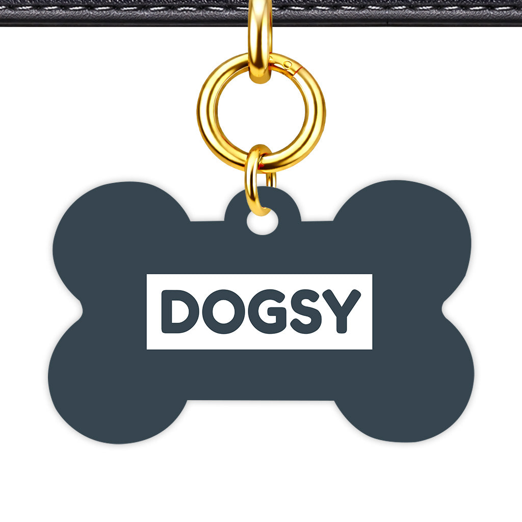 Charcoal & White Classic Pet ID Tag (Dog Tag & Cat Tag) - Image 2 | Dogsy & Co