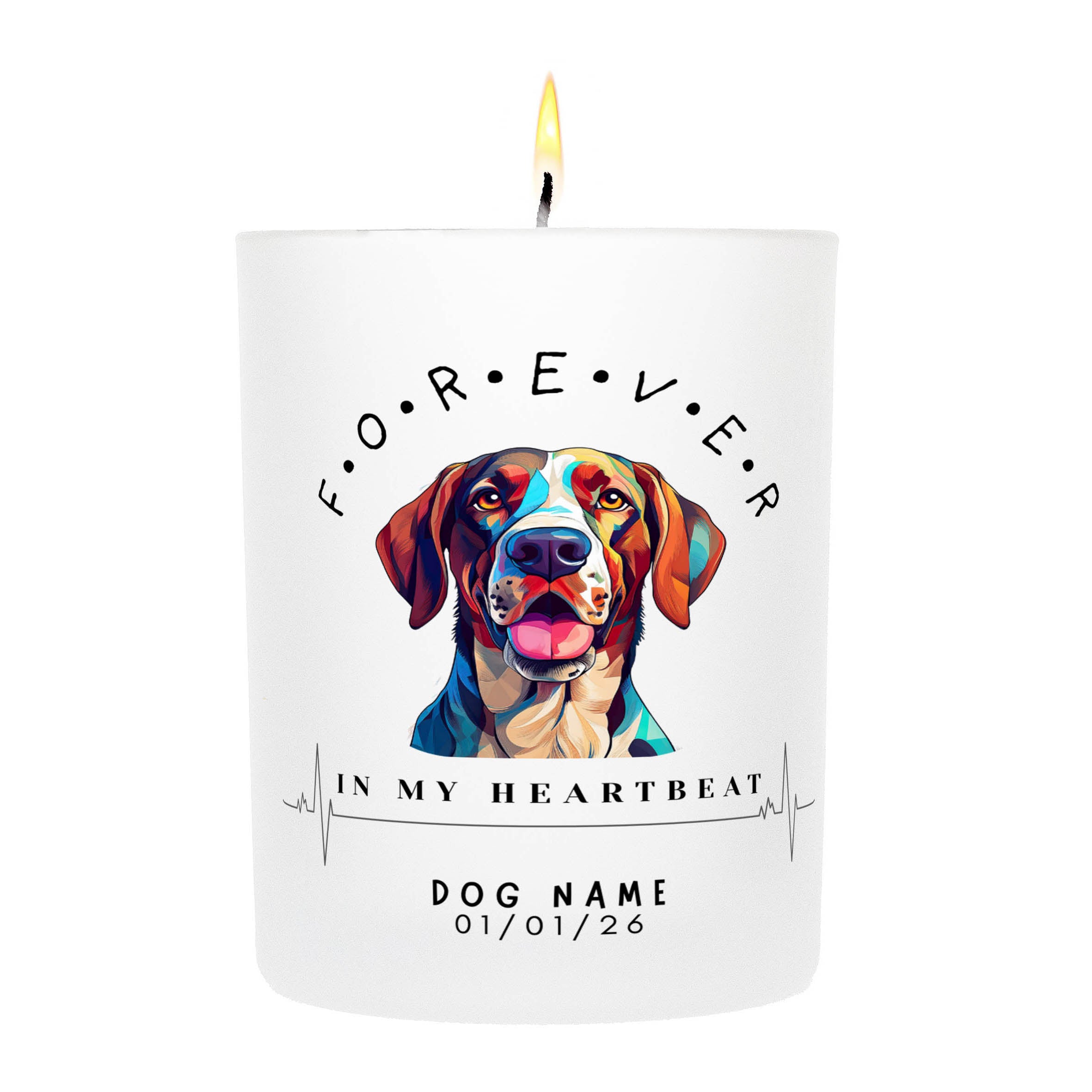 German Pointer – Forever in My Heartbeat Custom Candle