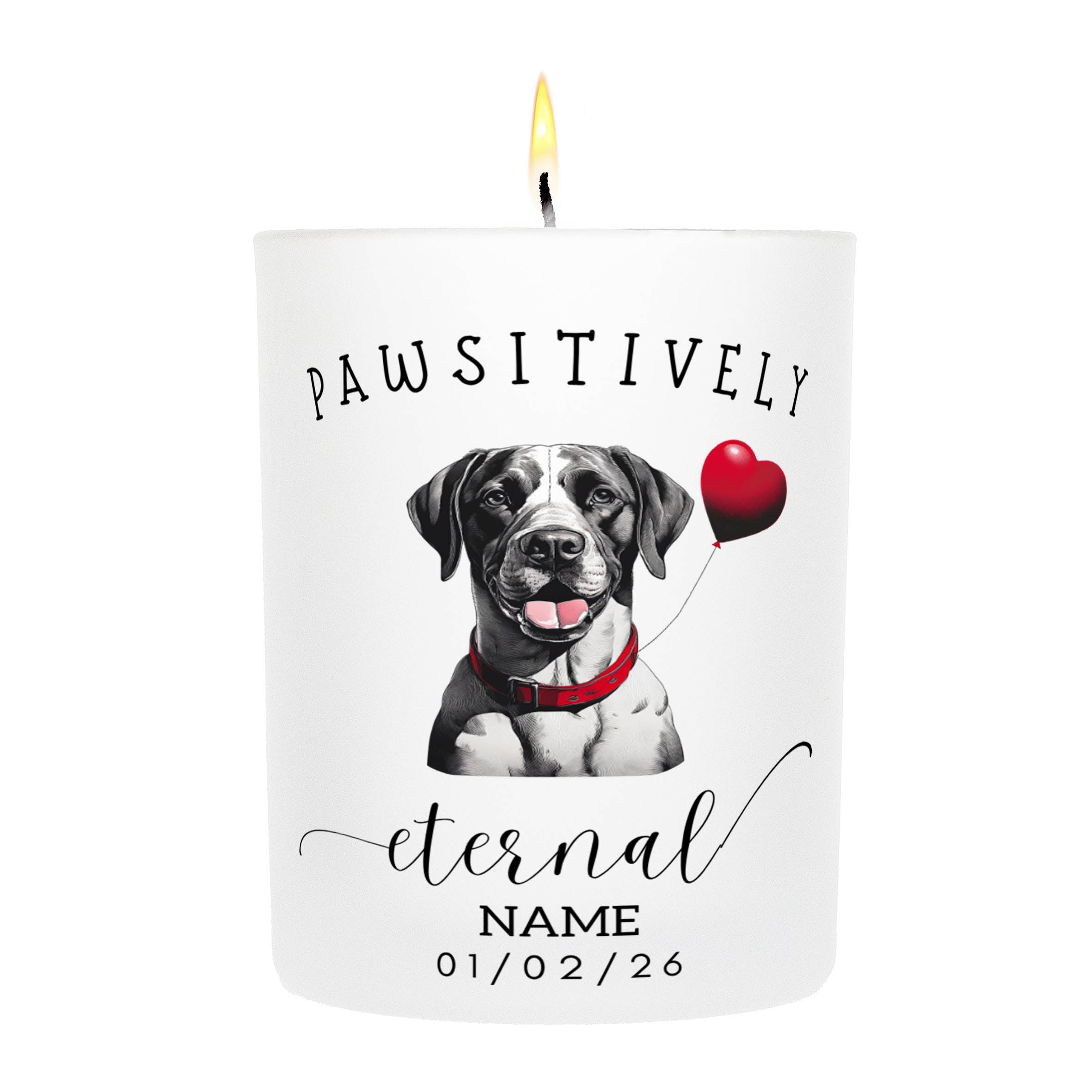 German Pointer In Memory Custom Pawsitively Eternal Candle White