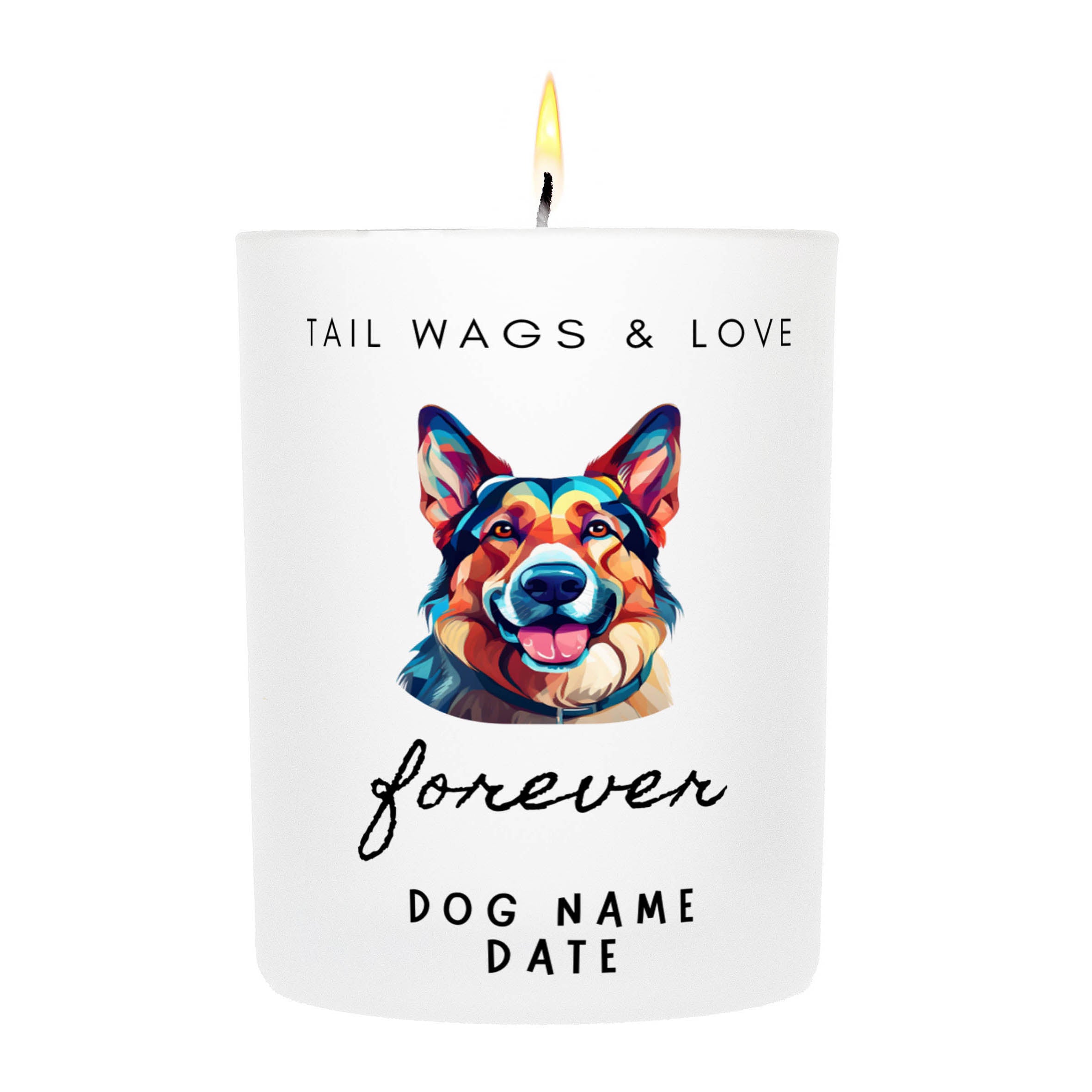 GERMAN SHEPHERD   Tail Wags & Love Custom Candle