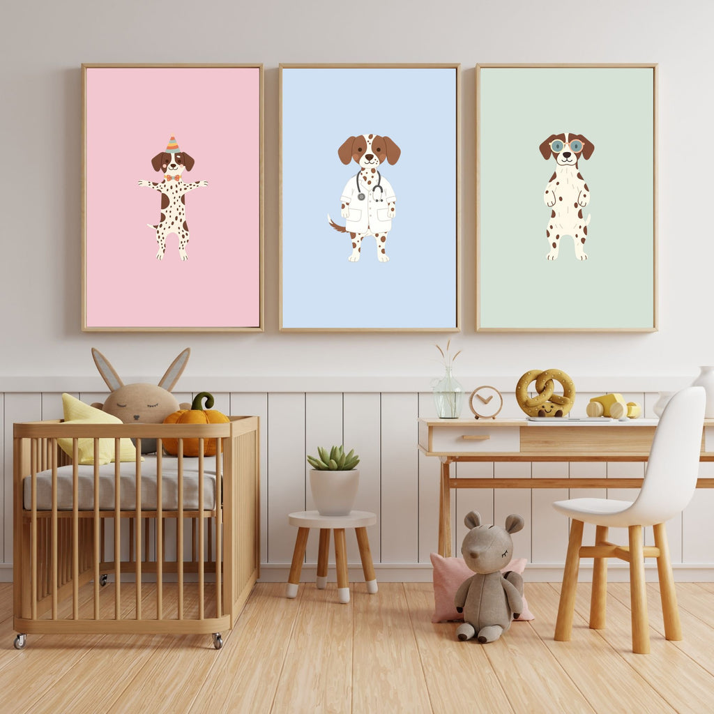 German Pointer Kids Nursery Wall Art Print Bundle — 22 Dog Costume Designs, 5 Colours, 6 Print Sizes | Digital Download