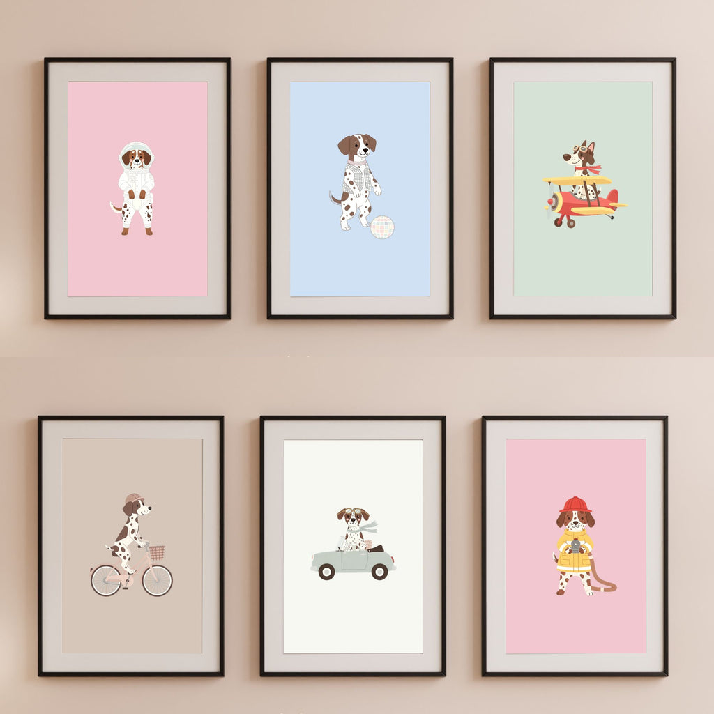 German Pointer Kids Nursery Wall Art Print Bundle — 22 Dog Costume Designs, 5 Colours, 6 Print Sizes | Digital Download