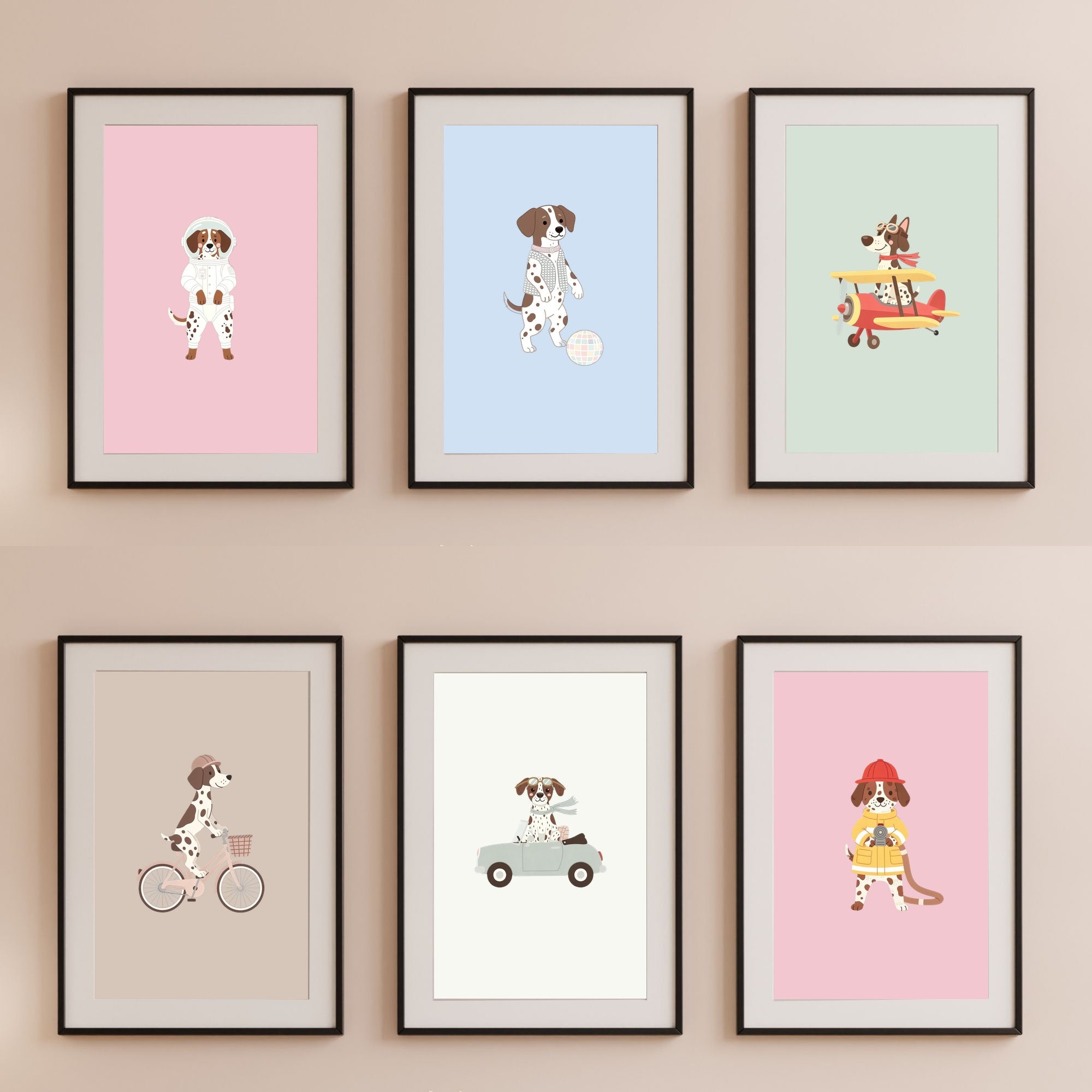 German Pointer Kids Nursery Wall Art Print Bundle — 22 Dog Costume Designs, 5 Colours, 6 Print Sizes | Digital Download