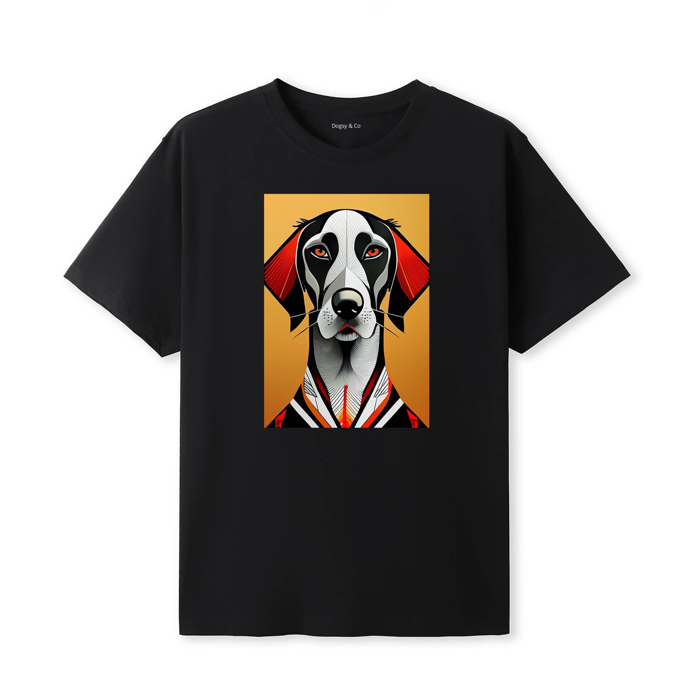 German Pointer Retro Geo Orange Dog T-Shirt | Dogsy & Co