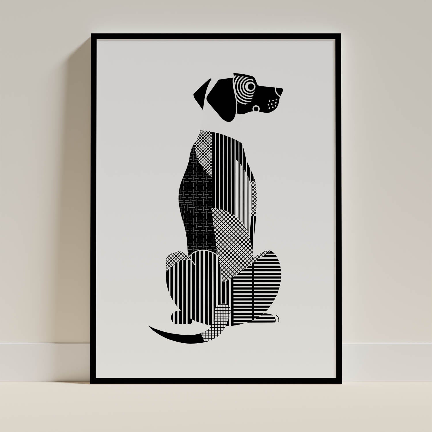 German Pointer Geometric Line Art mockup