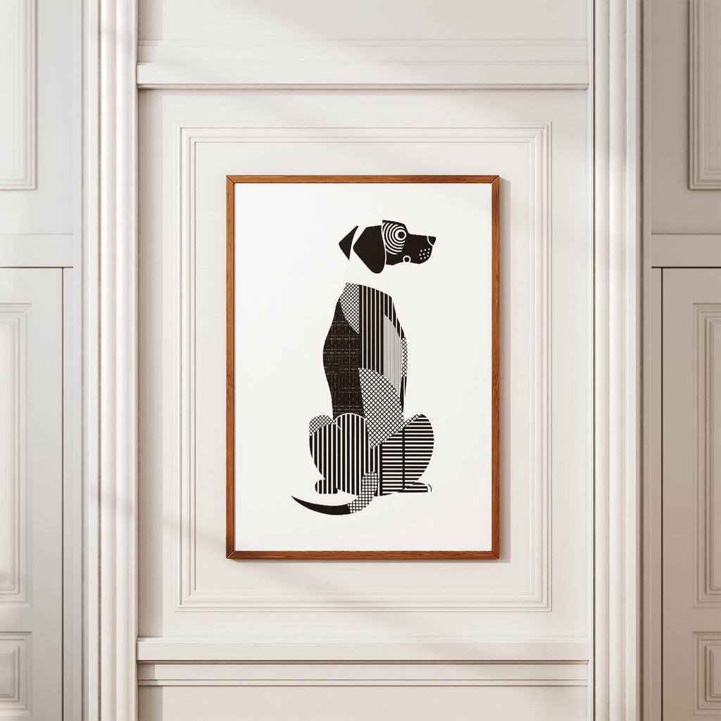 German Pointer Geometric Line Art mockup