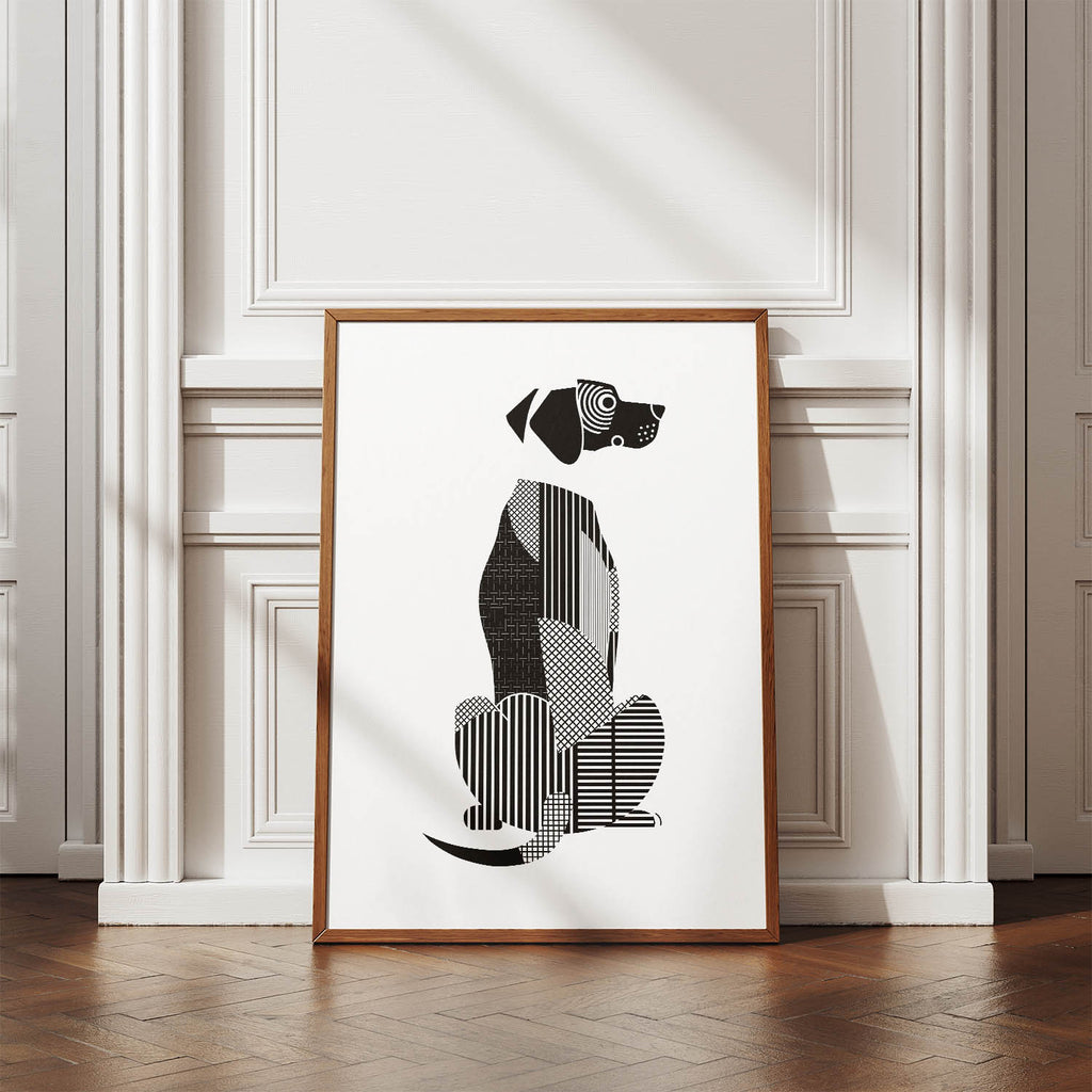 German Pointer Geometric Line Art mockup